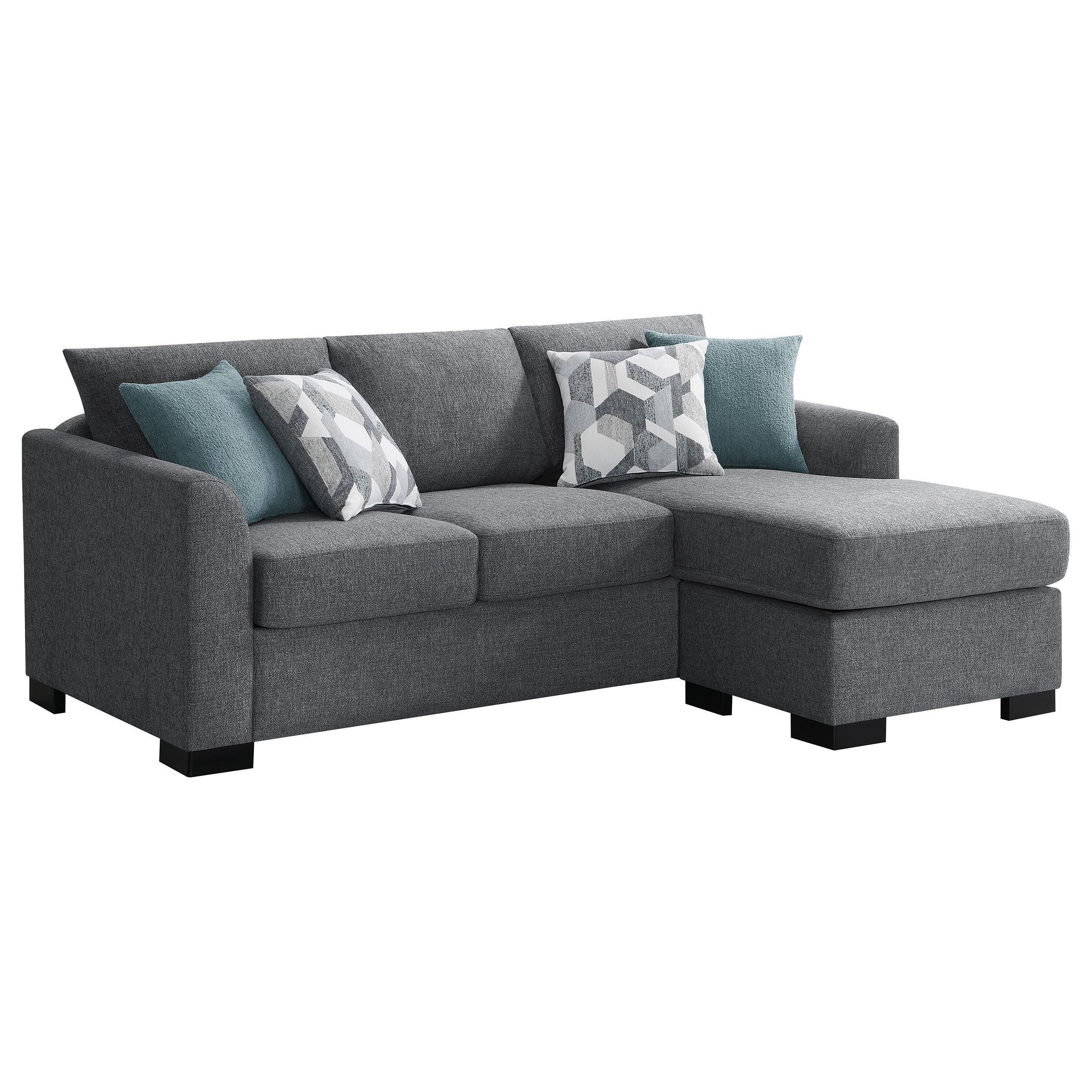 Storey Grey Upholstered Sleeper Sectional Chaise Sofa - Image 3