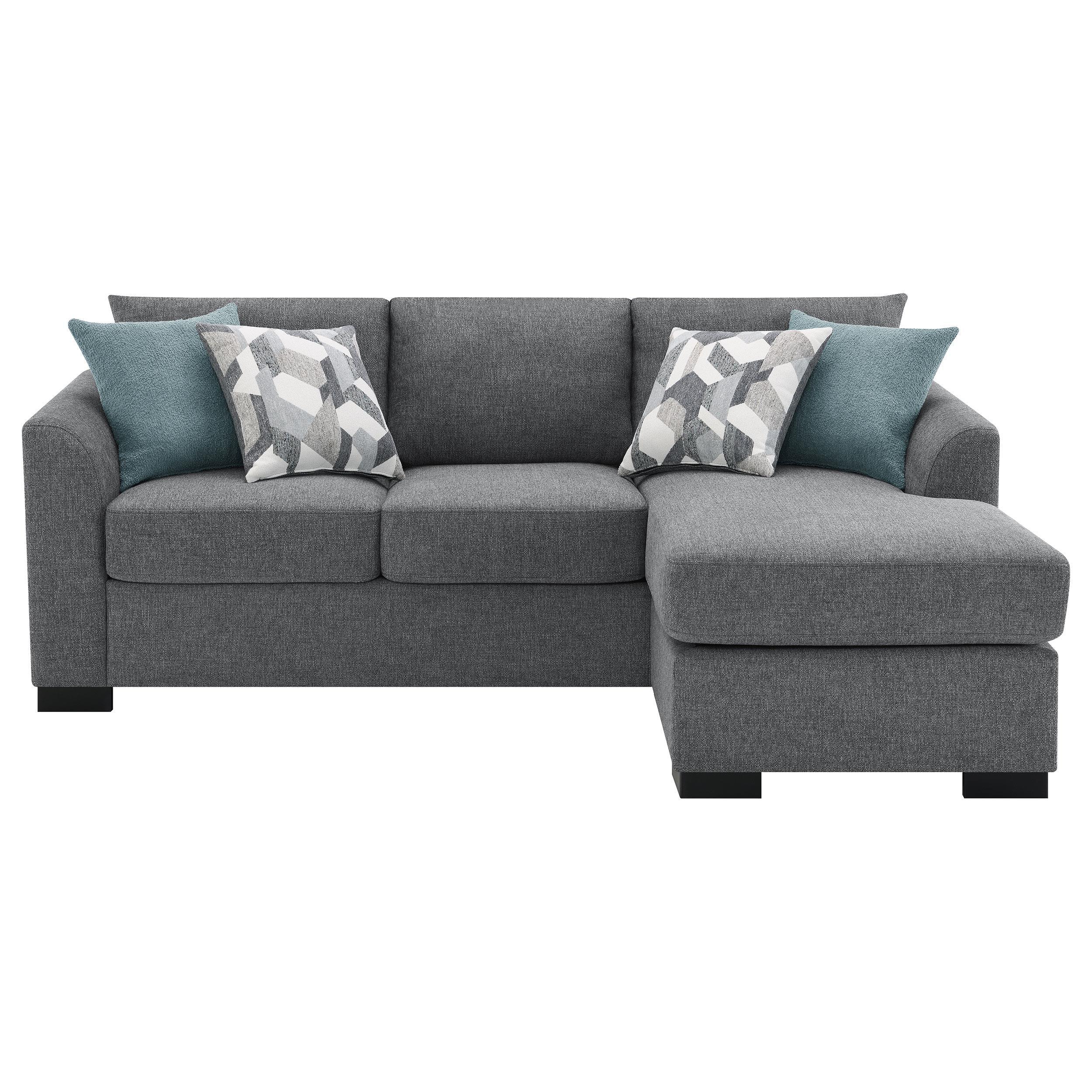 Storey Grey Upholstered Sleeper Sectional Chaise Sofa - Image 9