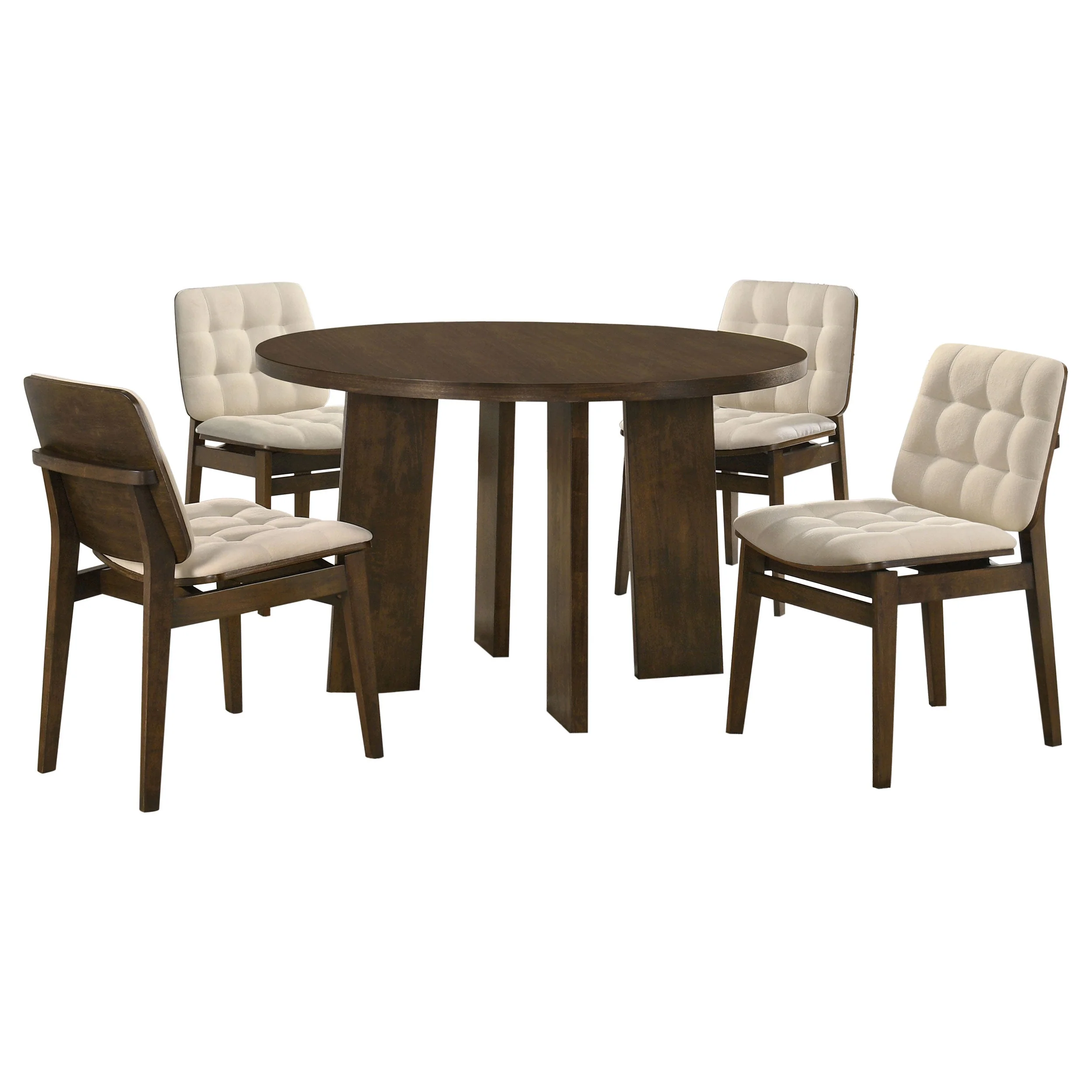 Strouse Cream/Walnut 5-piece Dining Set - Image 2