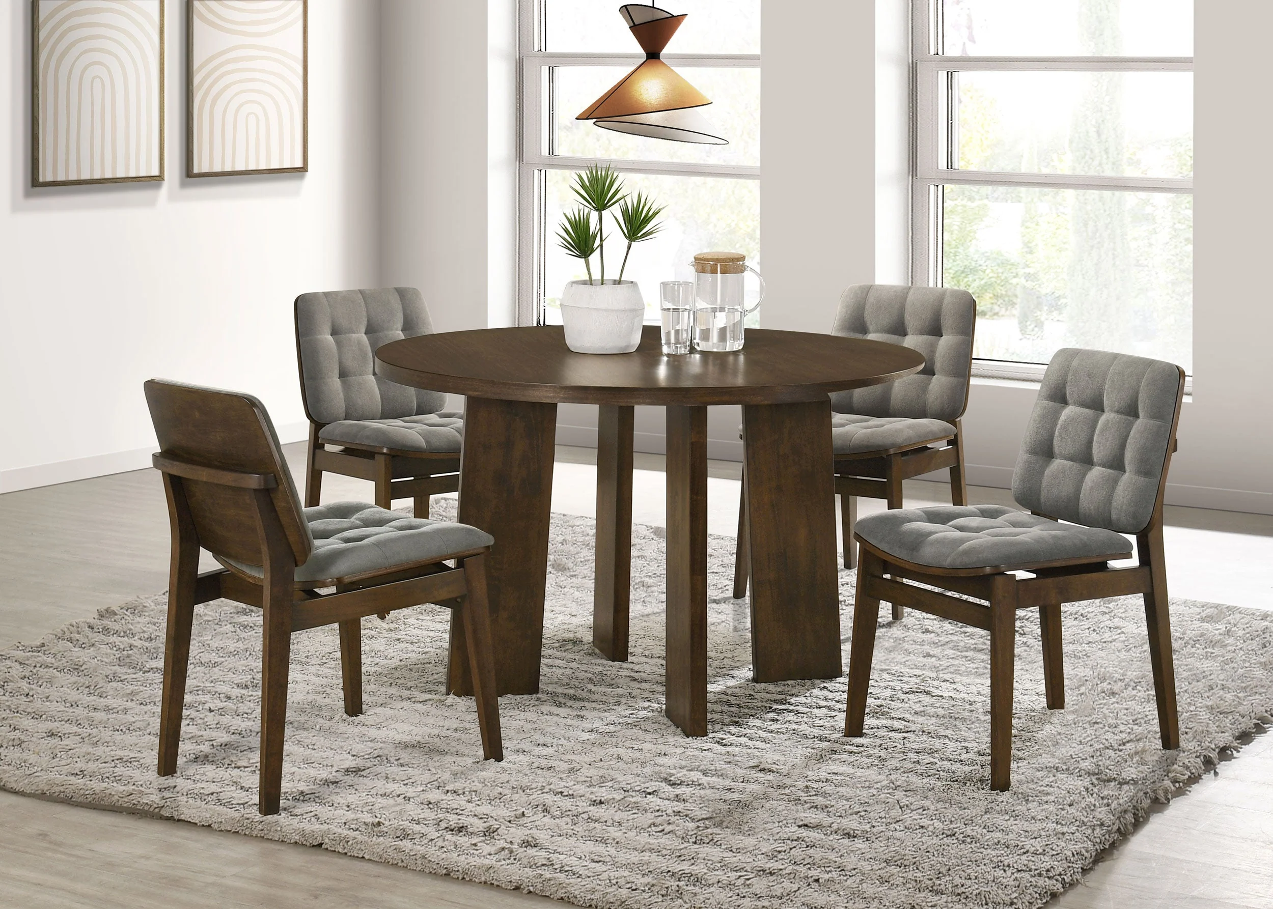 Strouse Grey/Walnut 5-piece Dining Set