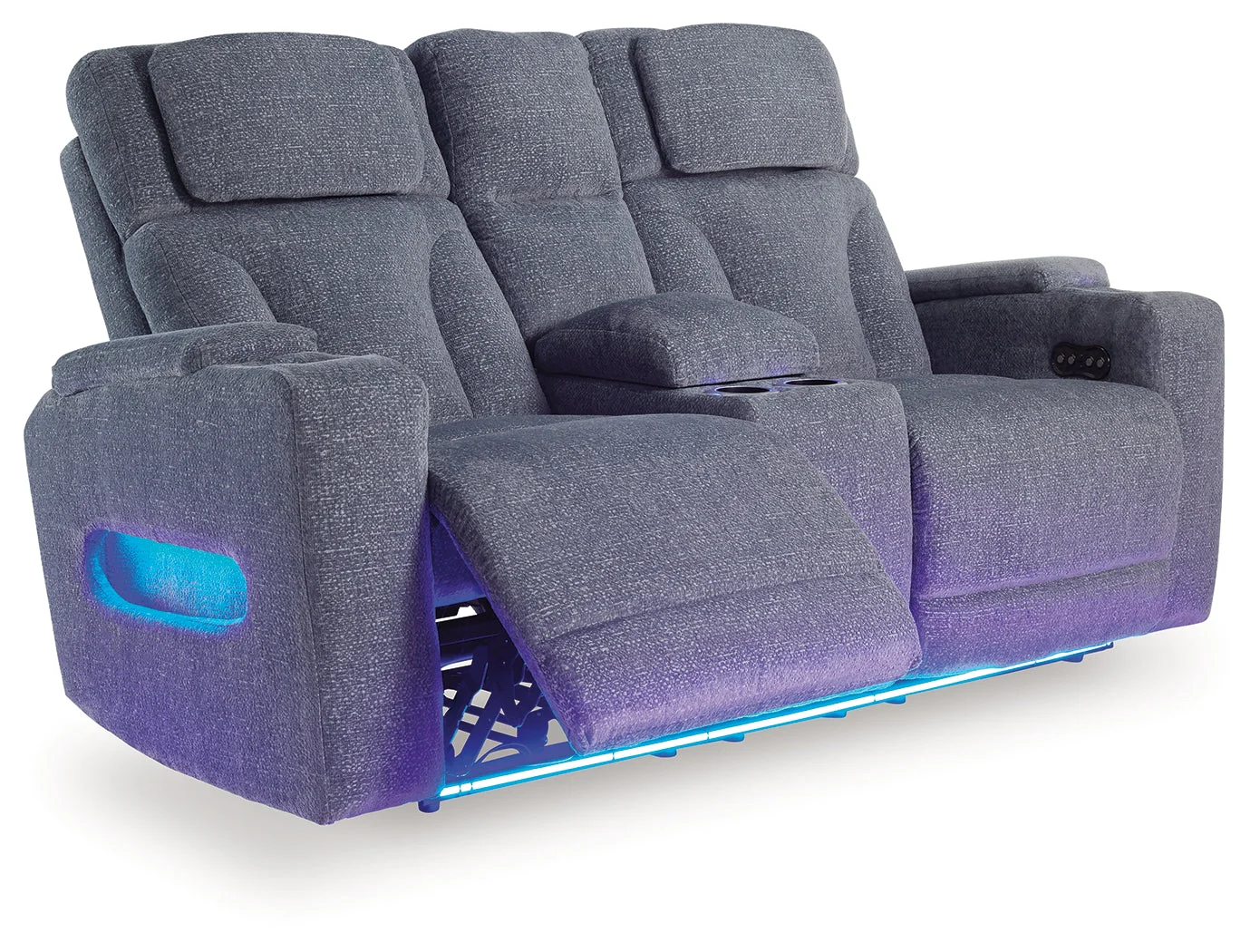 Studio Cave Steel Power Reclining Loveseat with Console - Image 3