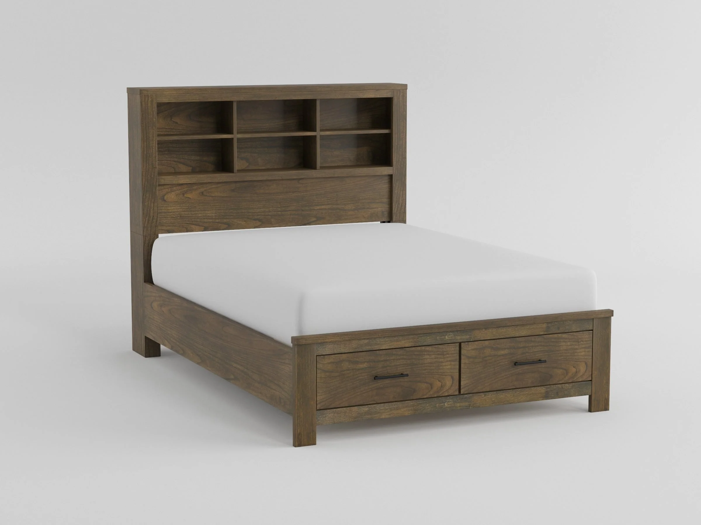 Sullivan Brown California King Bookcase Storage Platform Bed - Image 2