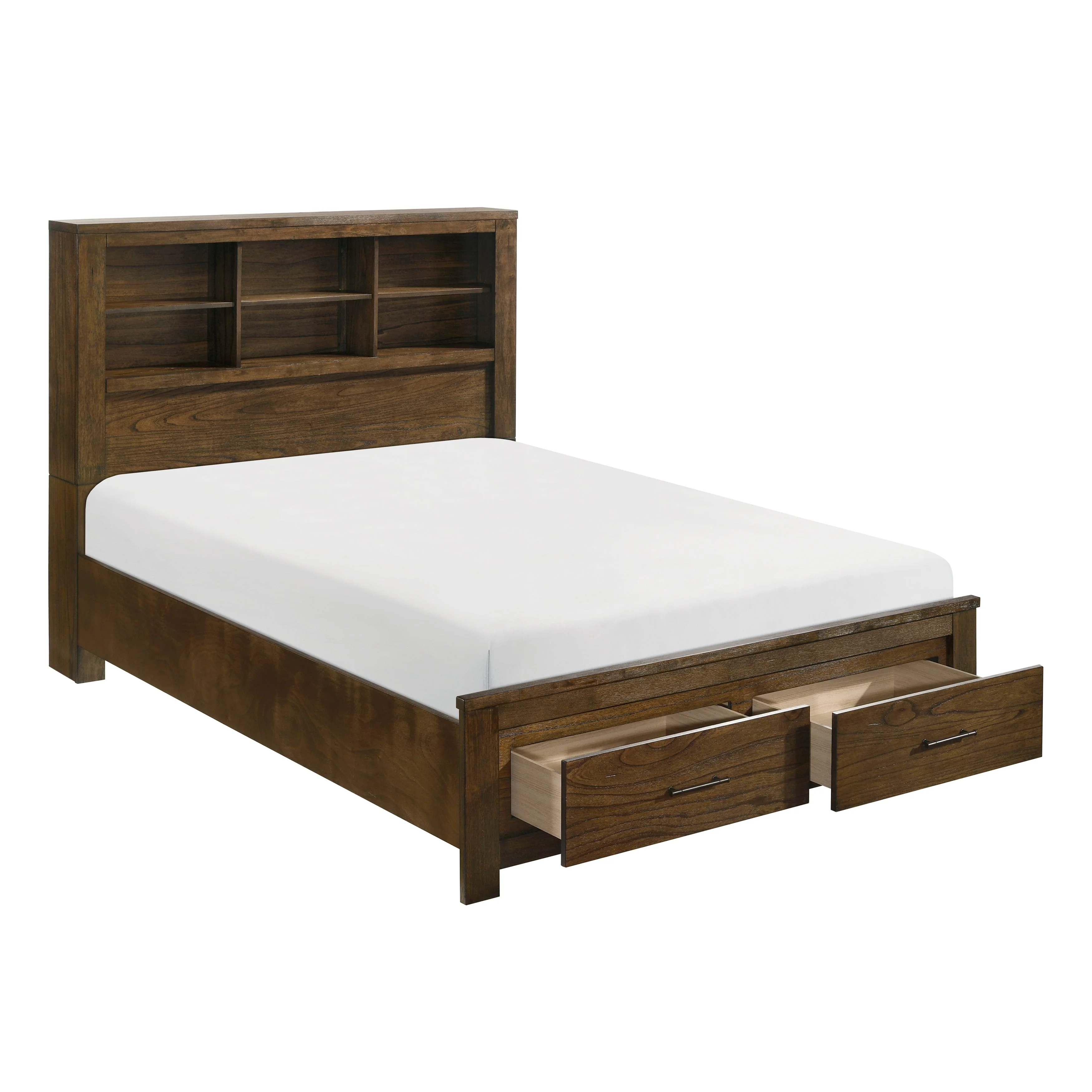 Sullivan Brown King Bookcase Storage Platform Bed