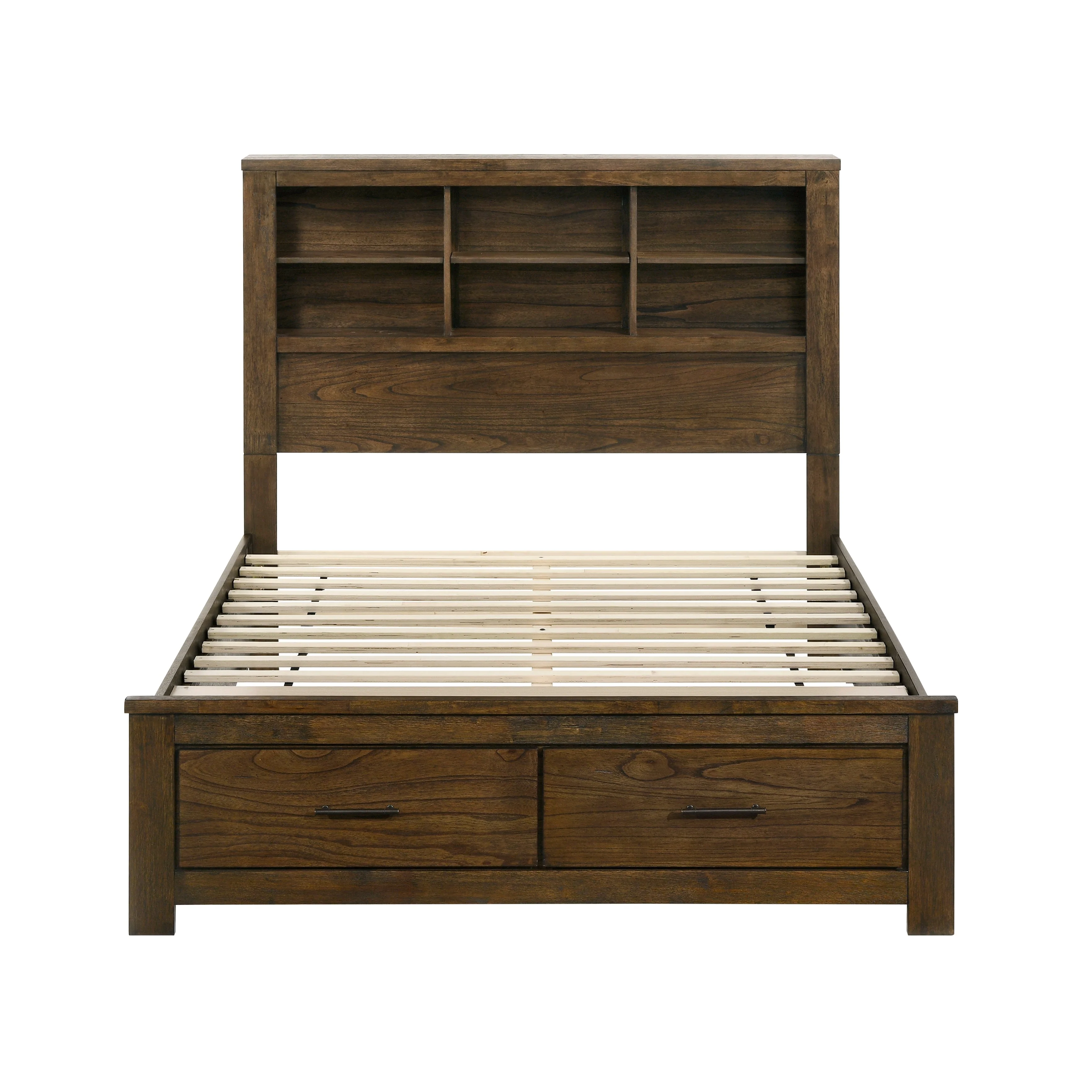 Sullivan Brown King Bookcase Storage Platform Bed - Image 2