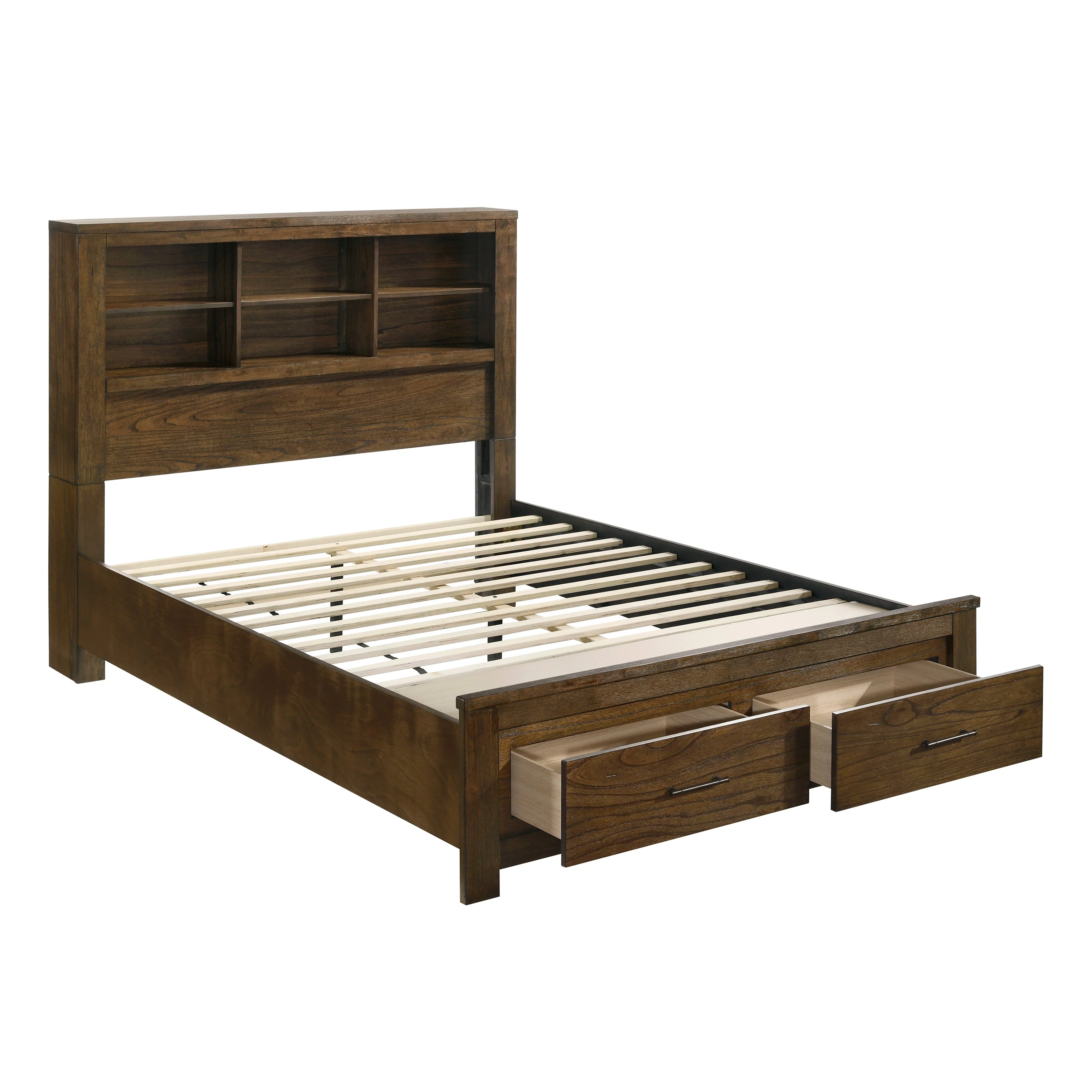 Sullivan Brown King Platform Bed with 2 Nightstands - Image 4
