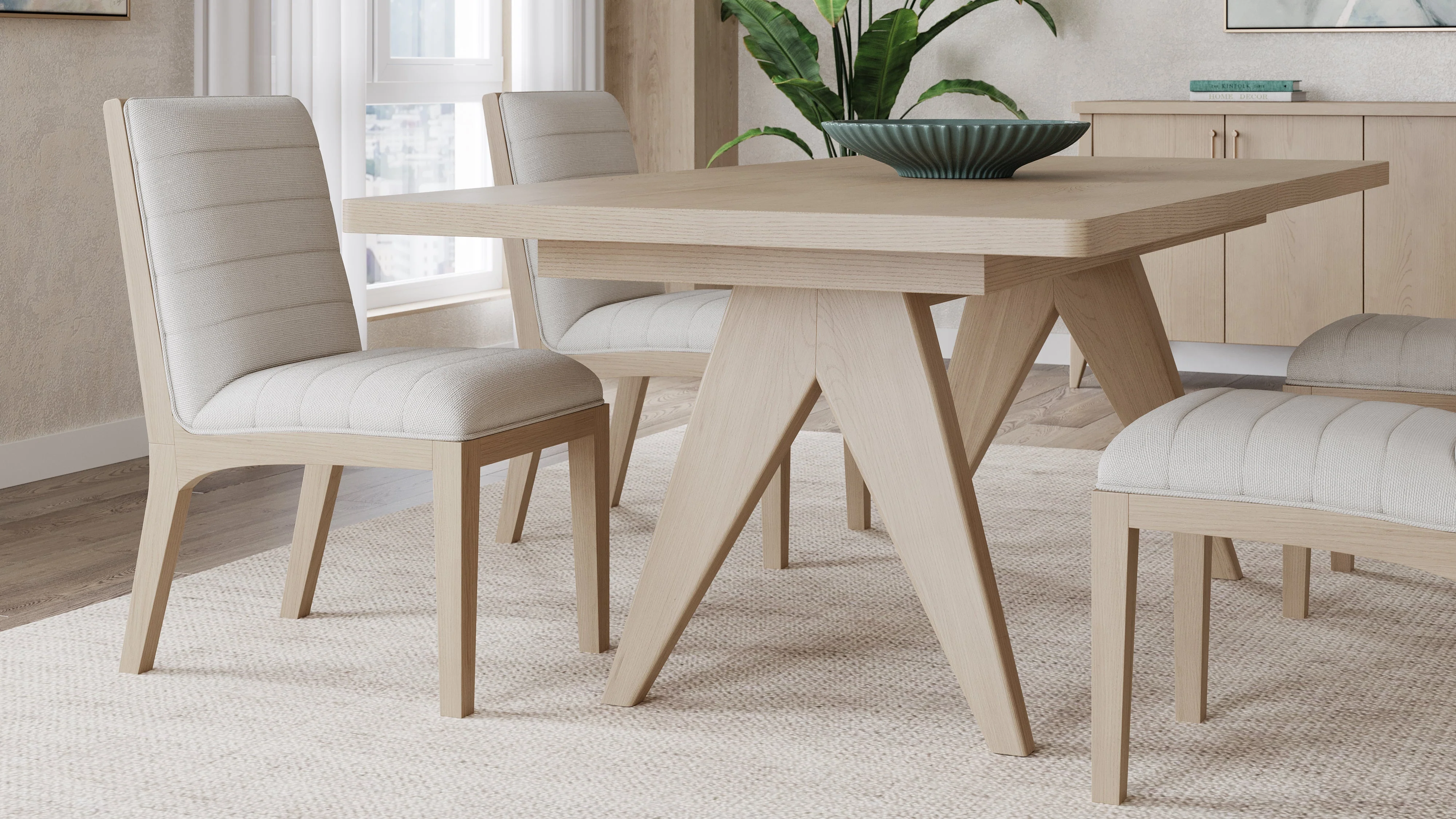 Sumire Ginger Ash Wood Rectangular Extension Table - Image 2