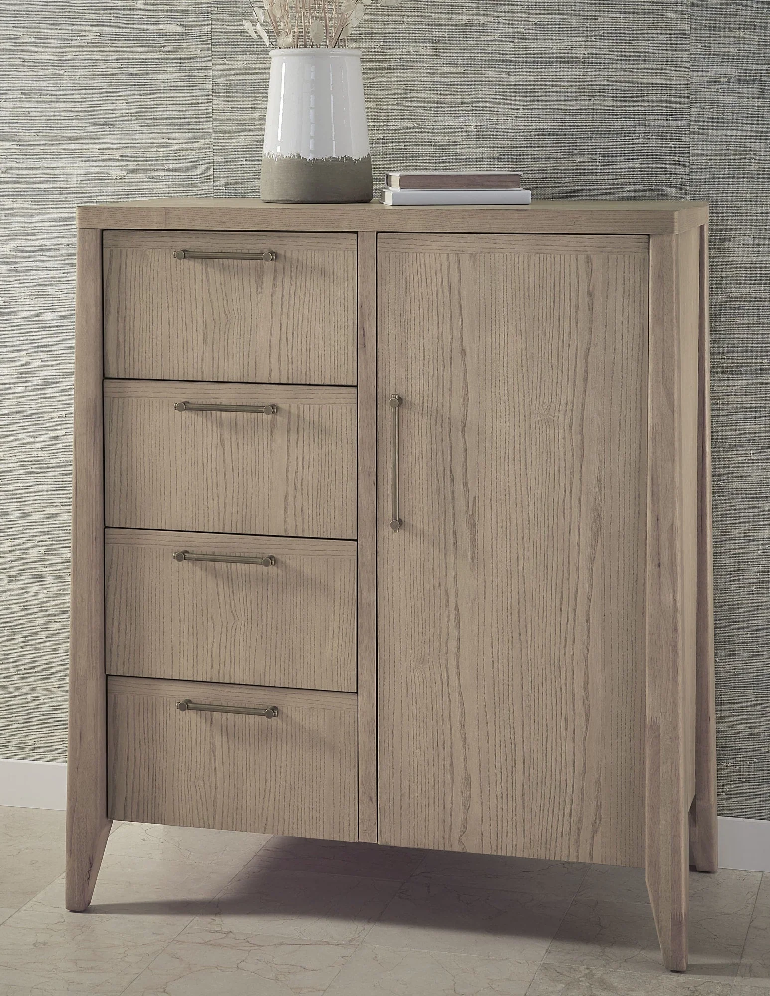 Sumire Ginger Four Drawer One Door Ash Wood Chest - Image 2