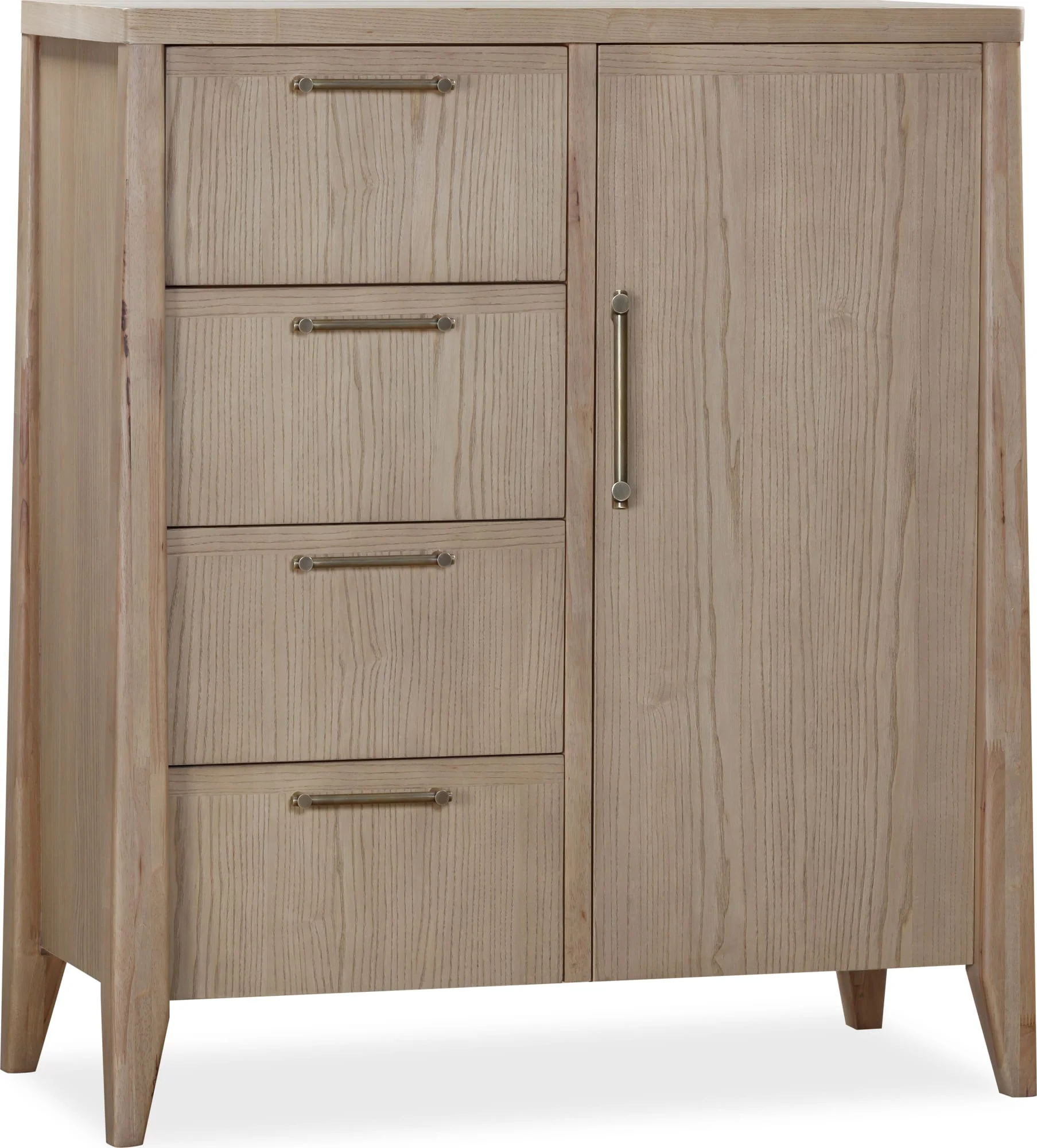 Sumire Ginger Four Drawer One Door Ash Wood Chest - Image 3