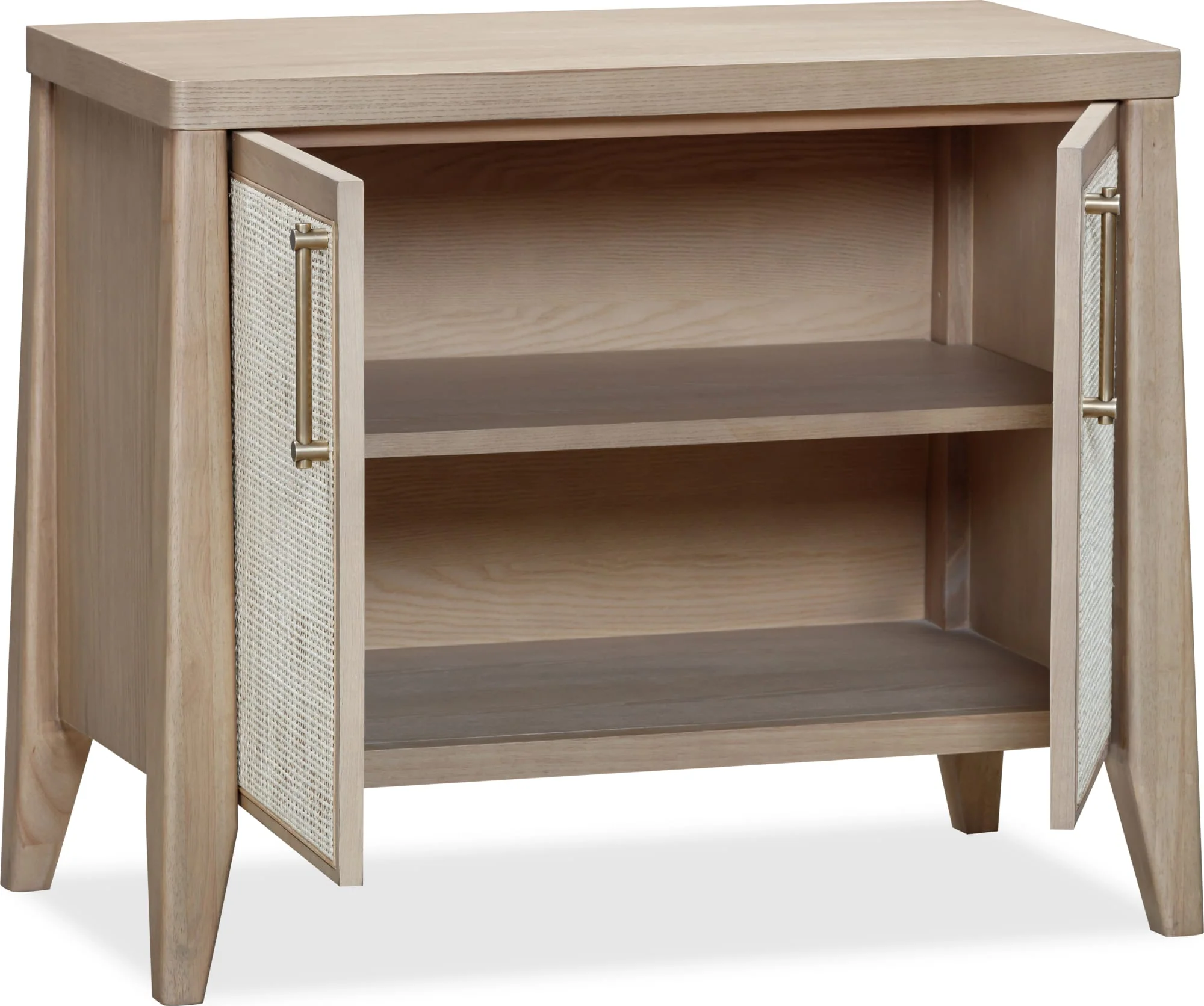 Sumire Ginger/Natural Cane Two Door Ash Wood Bachelor Chest - Image 5