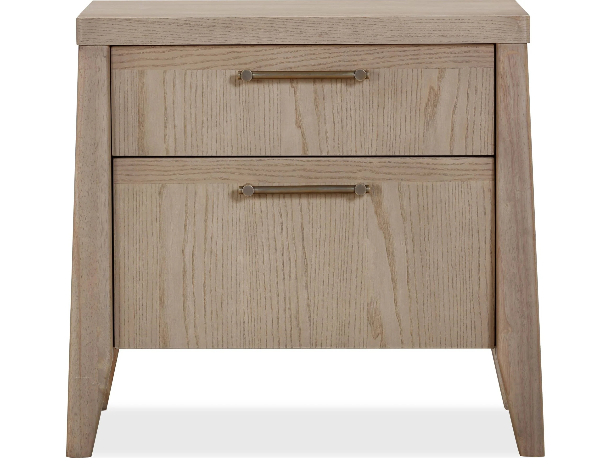Sumire Ginger Two Drawer Ash Wood Nightstand