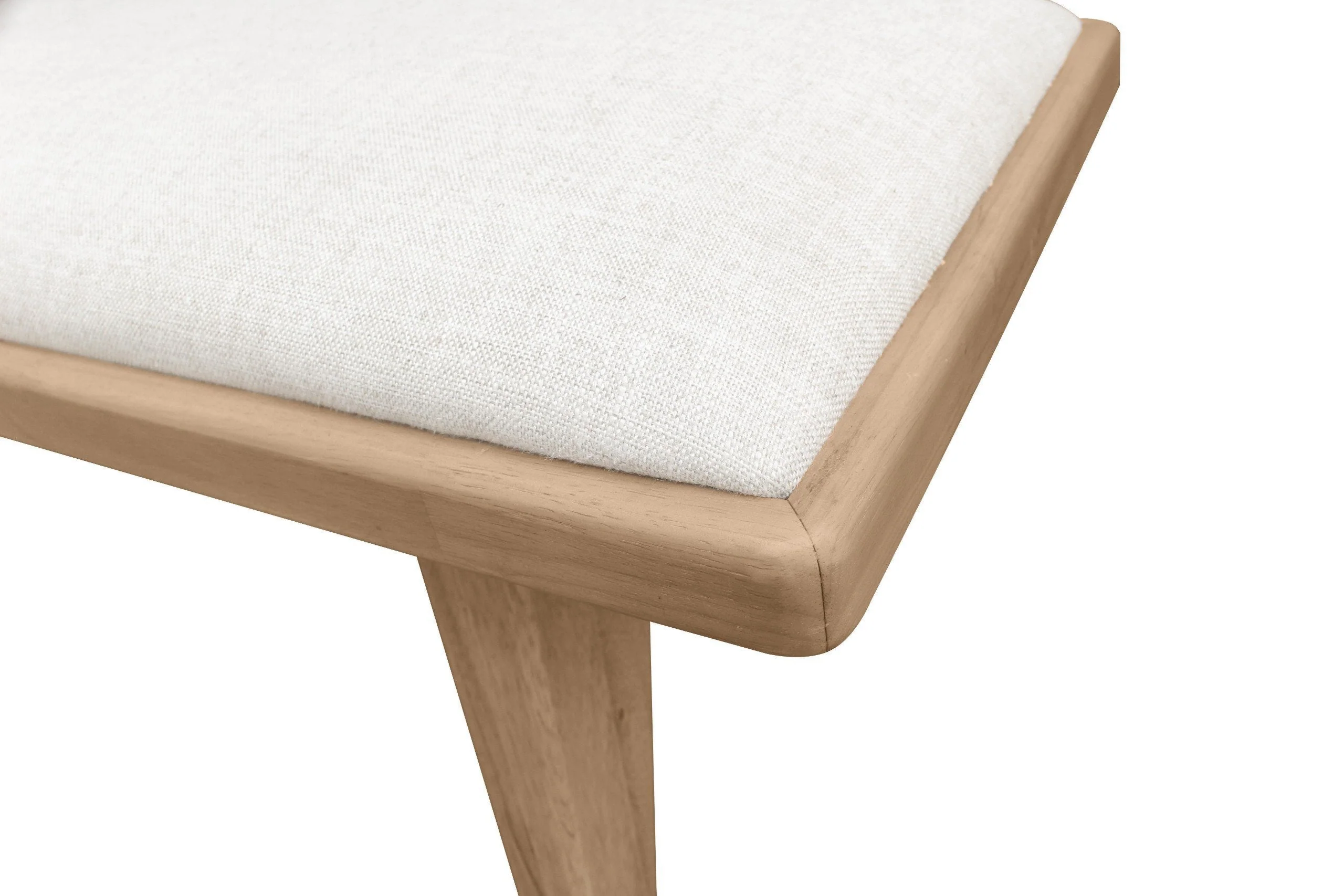 Sumire Upholstered Bench in Ginger and Natural Linen - Image 4