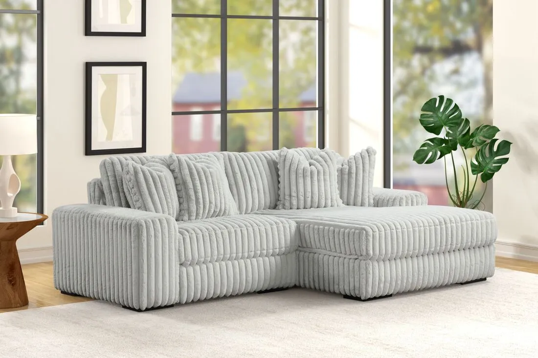 Sunday Gray 2-Piece Right Arm Facing (RAF) Sectional