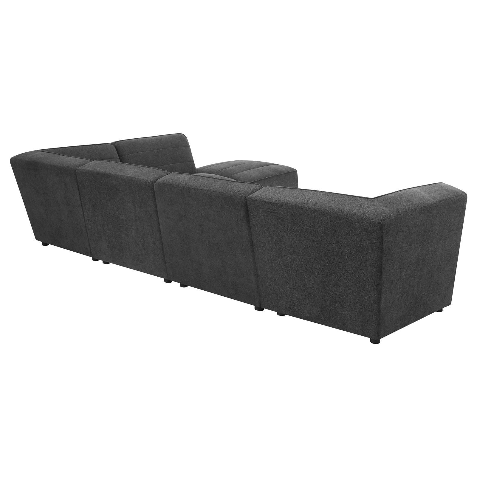 Sunny Charcoal Upholstered 6-piece Modular Sectional - Image 4