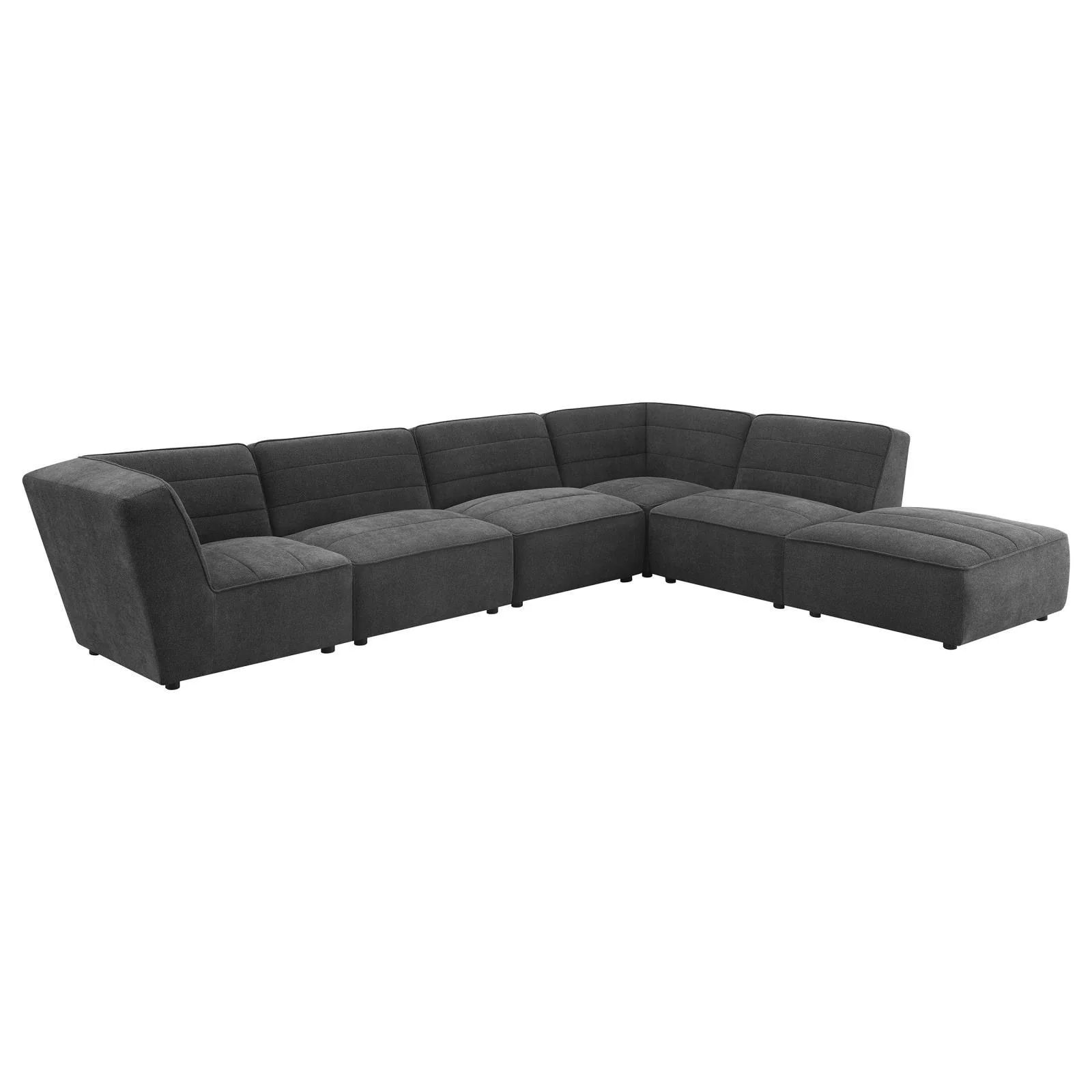 Sunny Dark Charcoal Upholstered Square Ottoman - Image 3