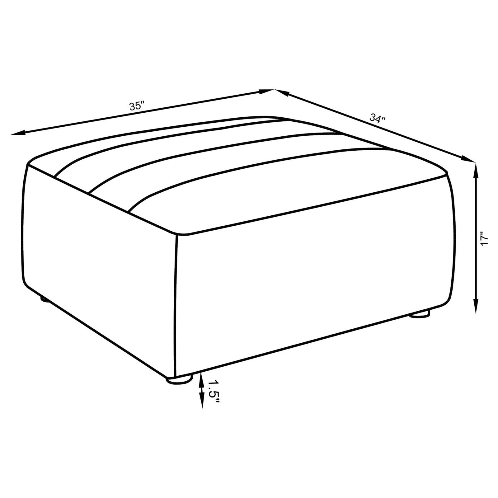 Sunny Dark Charcoal Upholstered Square Ottoman - Image 9
