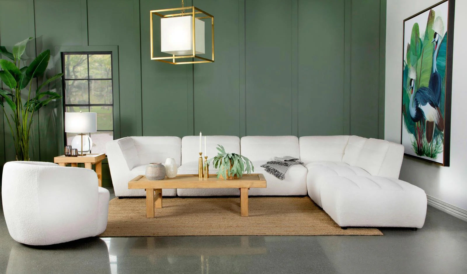 Sunny Natural Upholstered 6-Piece Sectional