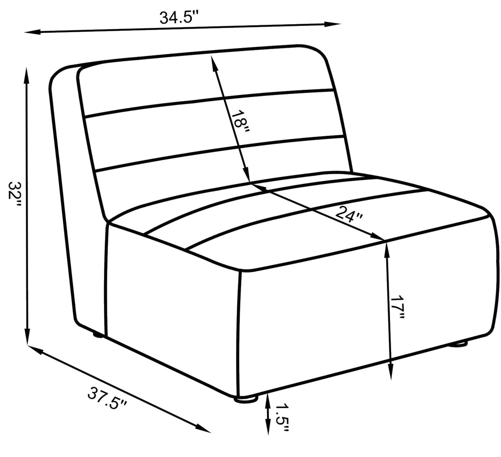 Sunny Natural Upholstered Armless Chair - Image 13