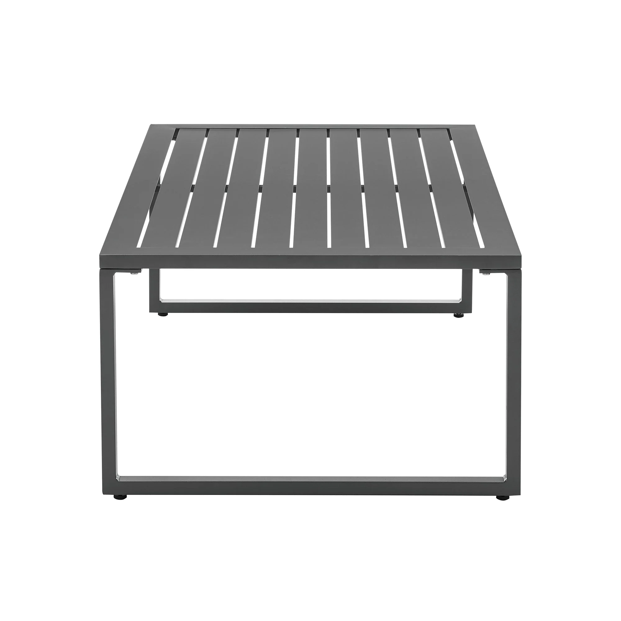 Sunnyside Corner Patio Conversation Set with Table in Grey on White - Image 15