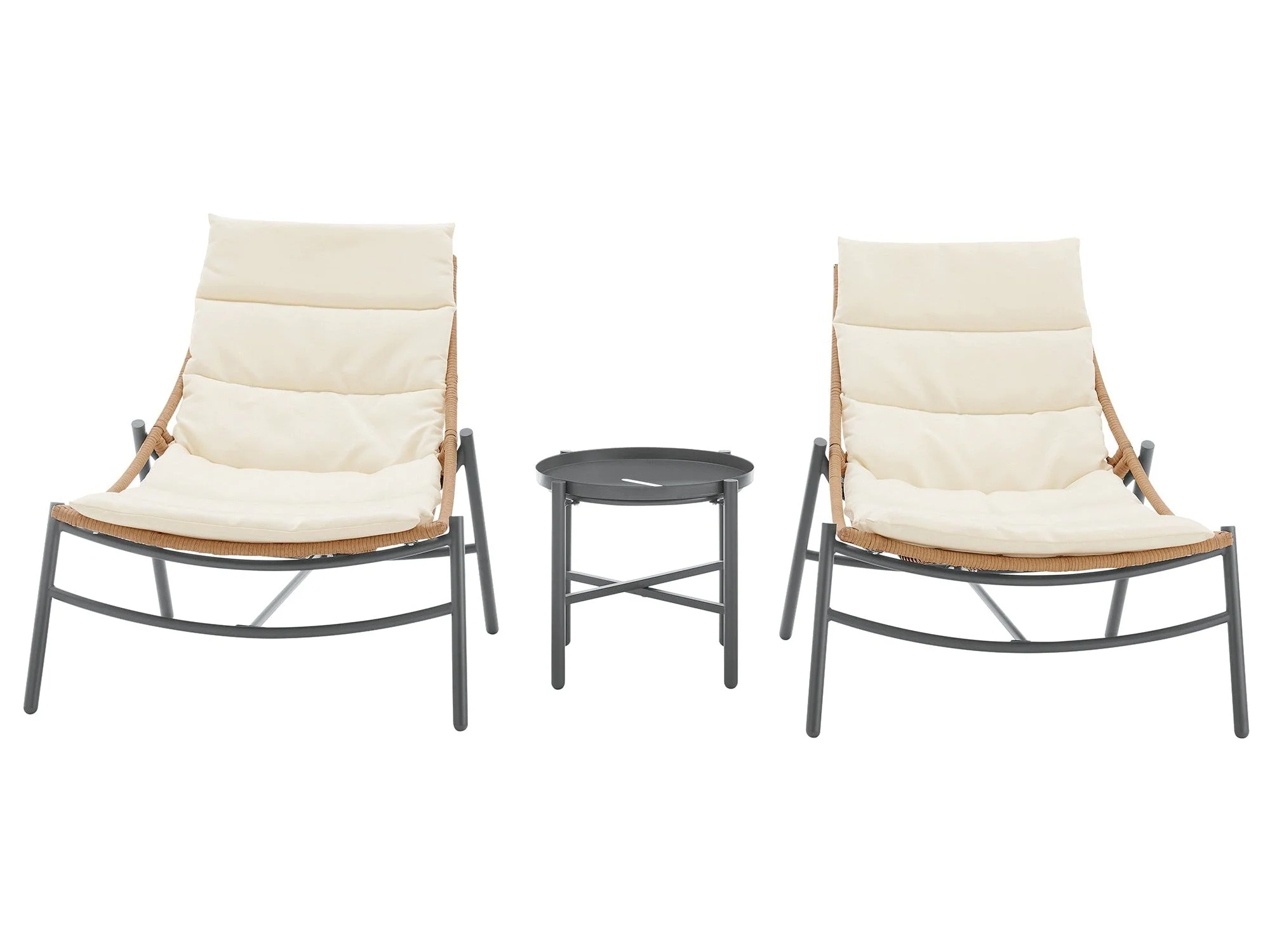 Sunset 3-Piece Patio Conversation Set in Cream