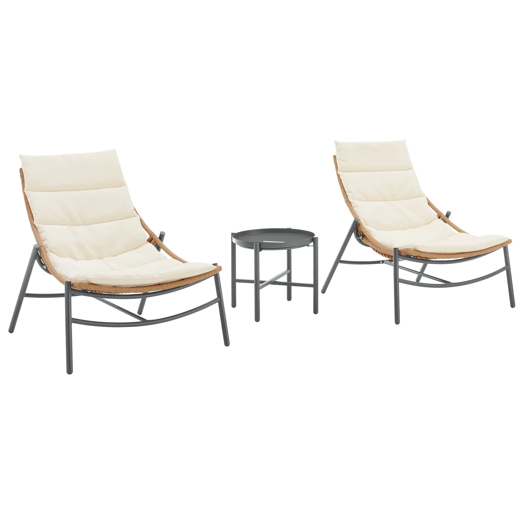 Sunset 3-Piece Patio Conversation Set in Cream - Image 6