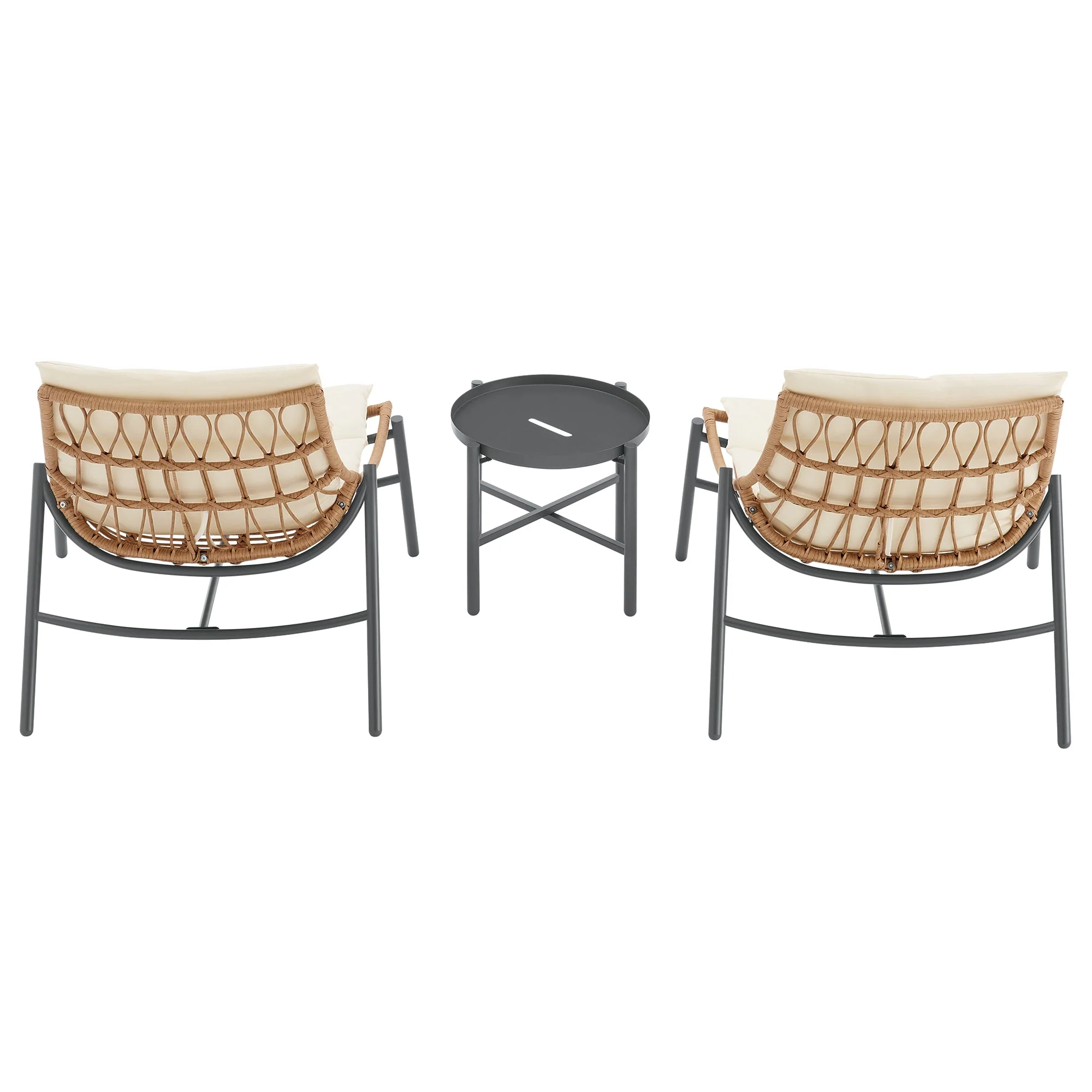 Sunset 3-Piece Patio Conversation Set in Cream - Image 7