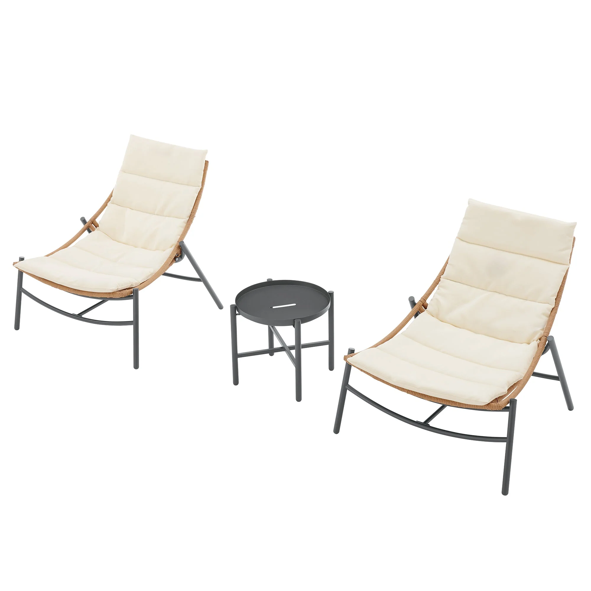 Sunset 3-Piece Patio Conversation Set in Cream - Image 8