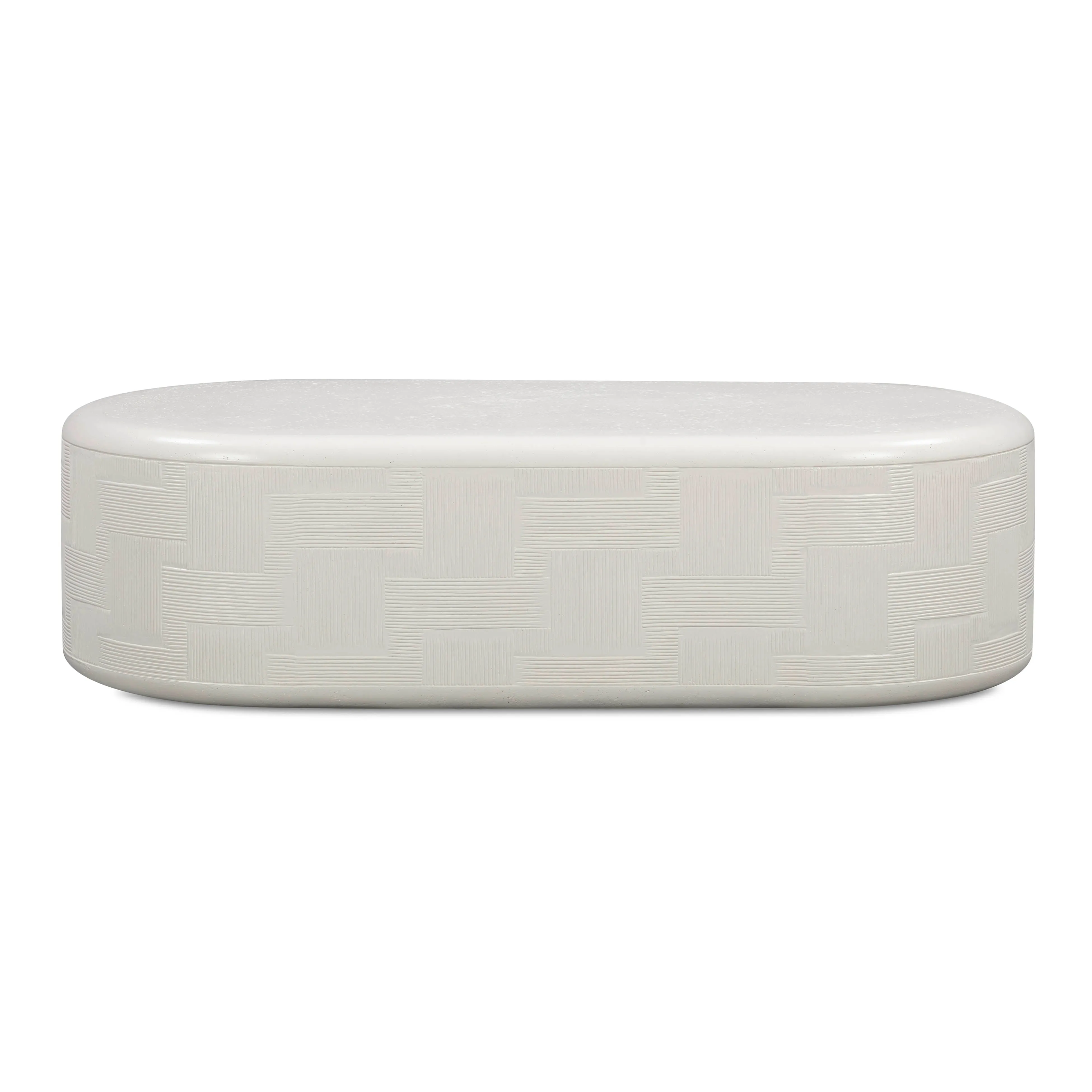 Suraya 55" Indoor/Outdoor Concrete Rounded Coffee Table