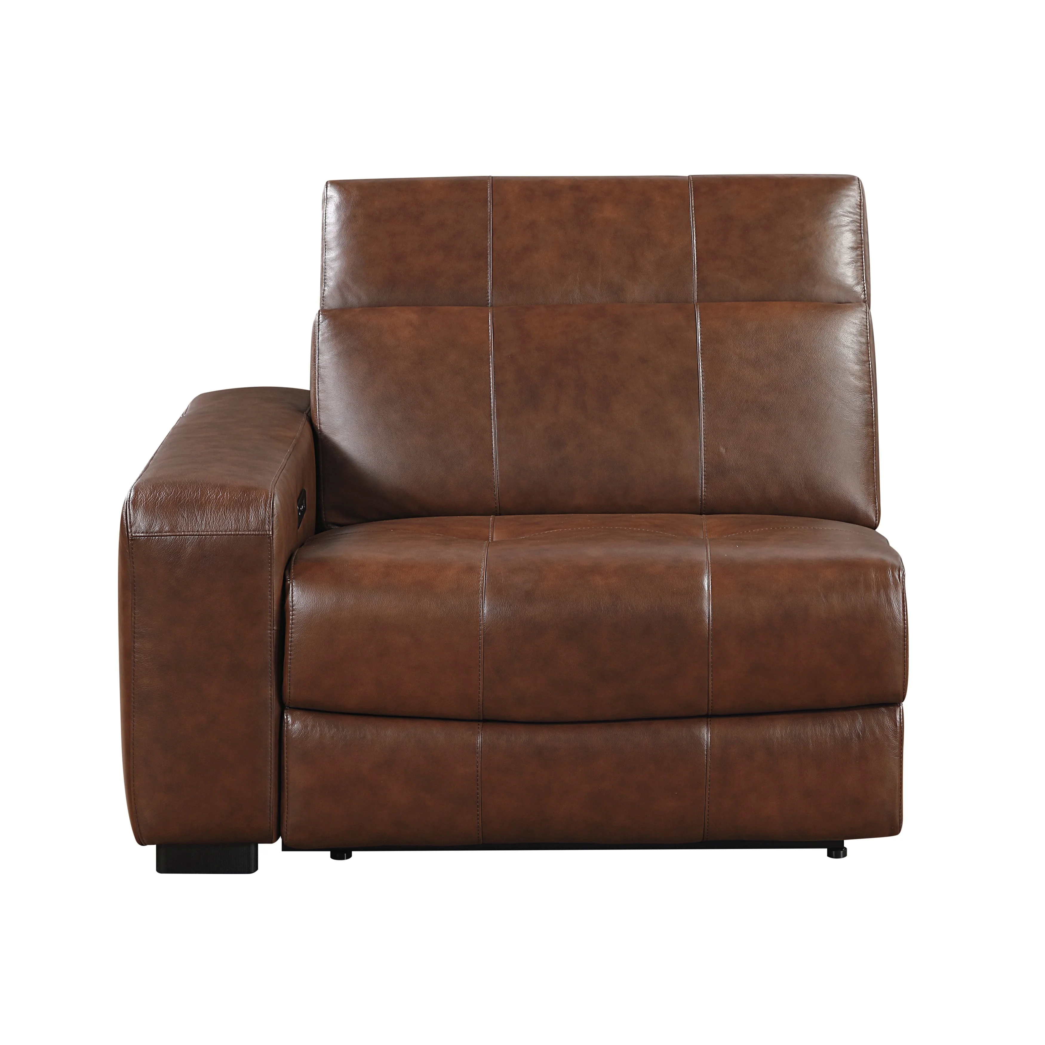 Sutton Brown Leather Power Double Reclining Loveseat with Power Headrests and Charging Ports - Image 8