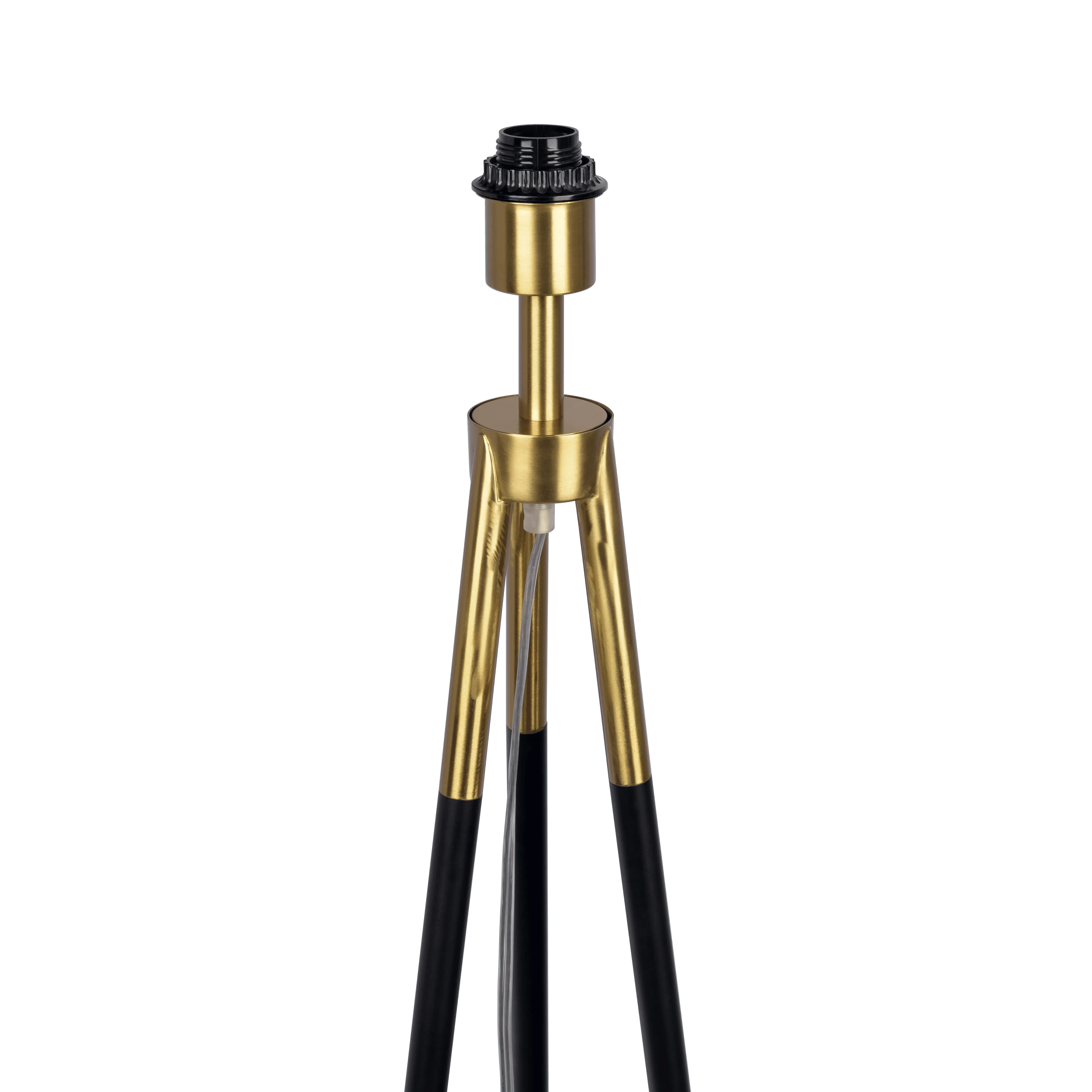 Sway Brassed Gold Floor Lamp with On/Off Switch Triple Legs White Fabric Shade - Image 5