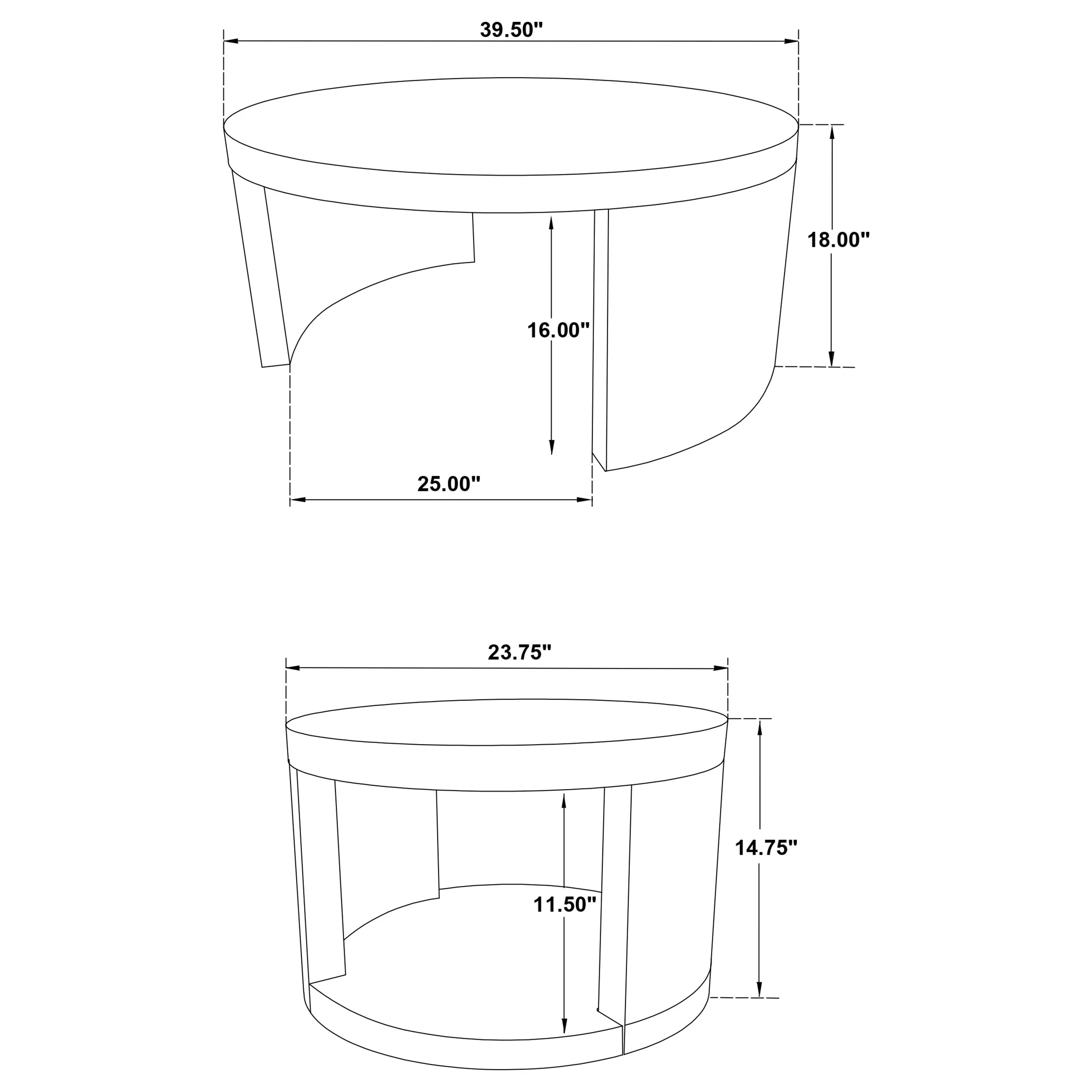 Sweeney Dark Walnut 2-piece Round Wood Occasional Nesting Table Set - Image 8
