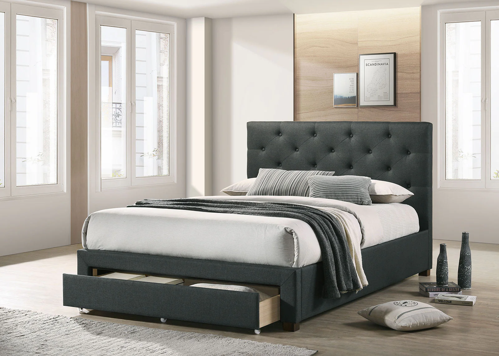 Sybella Dark Gray King Bed