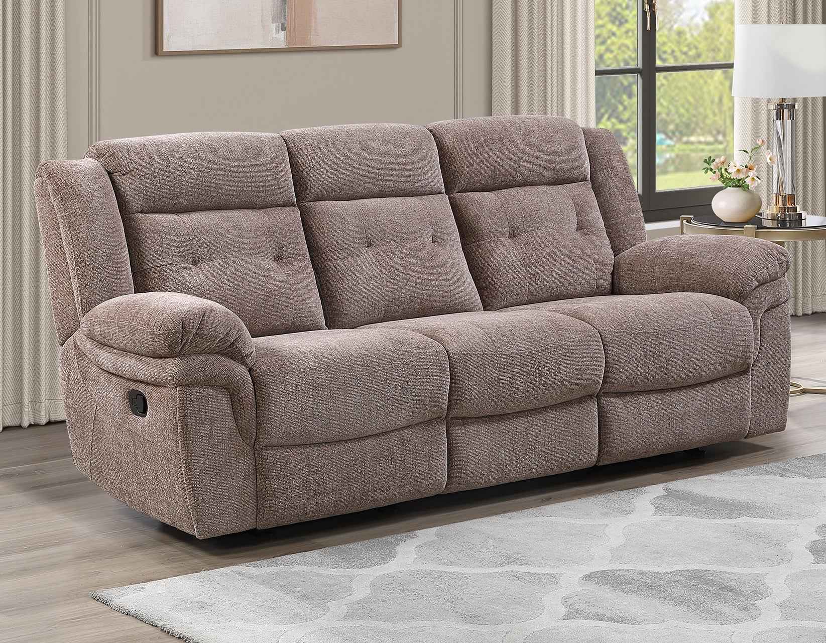 Sydney Brown Manual Reclining Set - Image 2