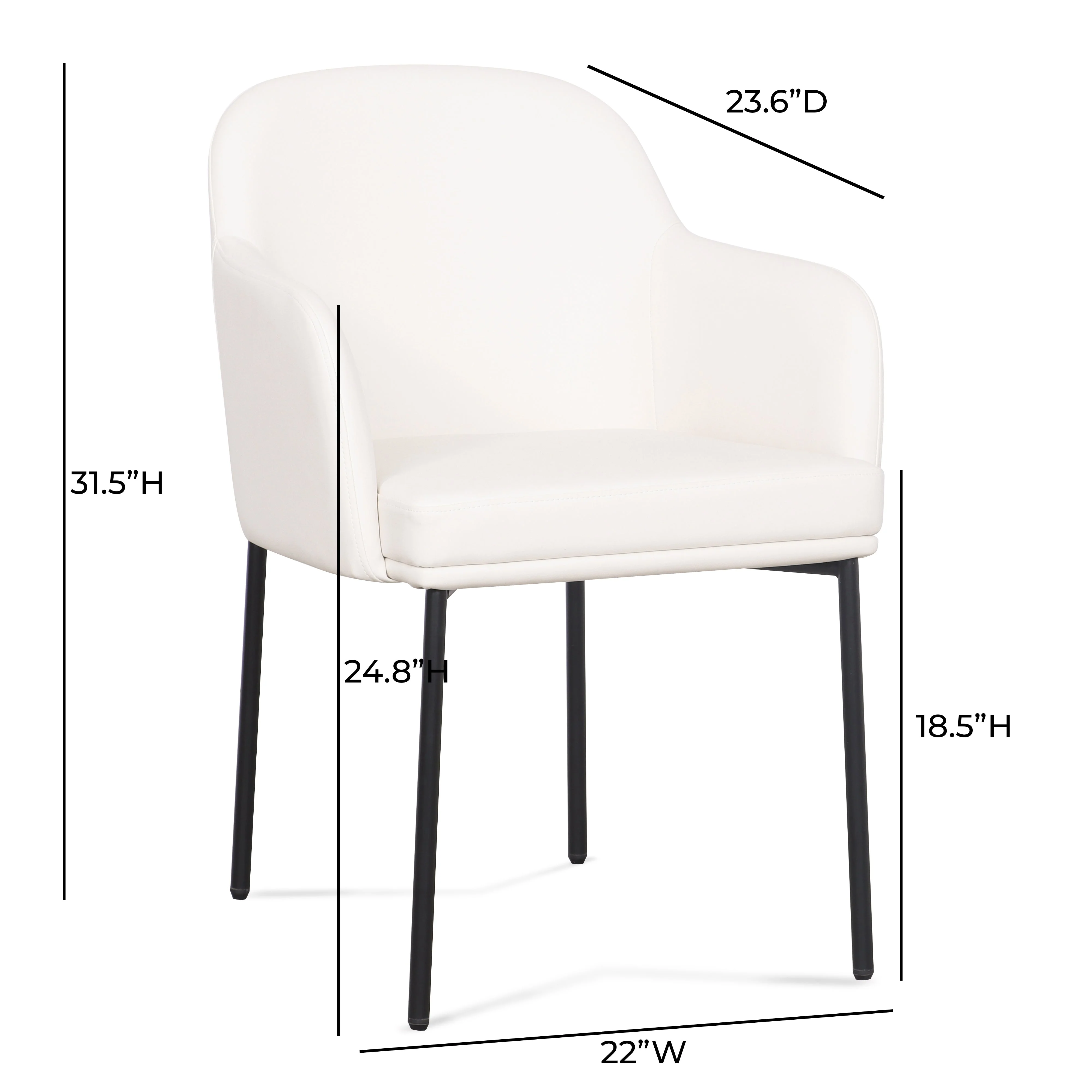 Sydney Performance Vegan Leather Armchair - Set of 2 - Image 14
