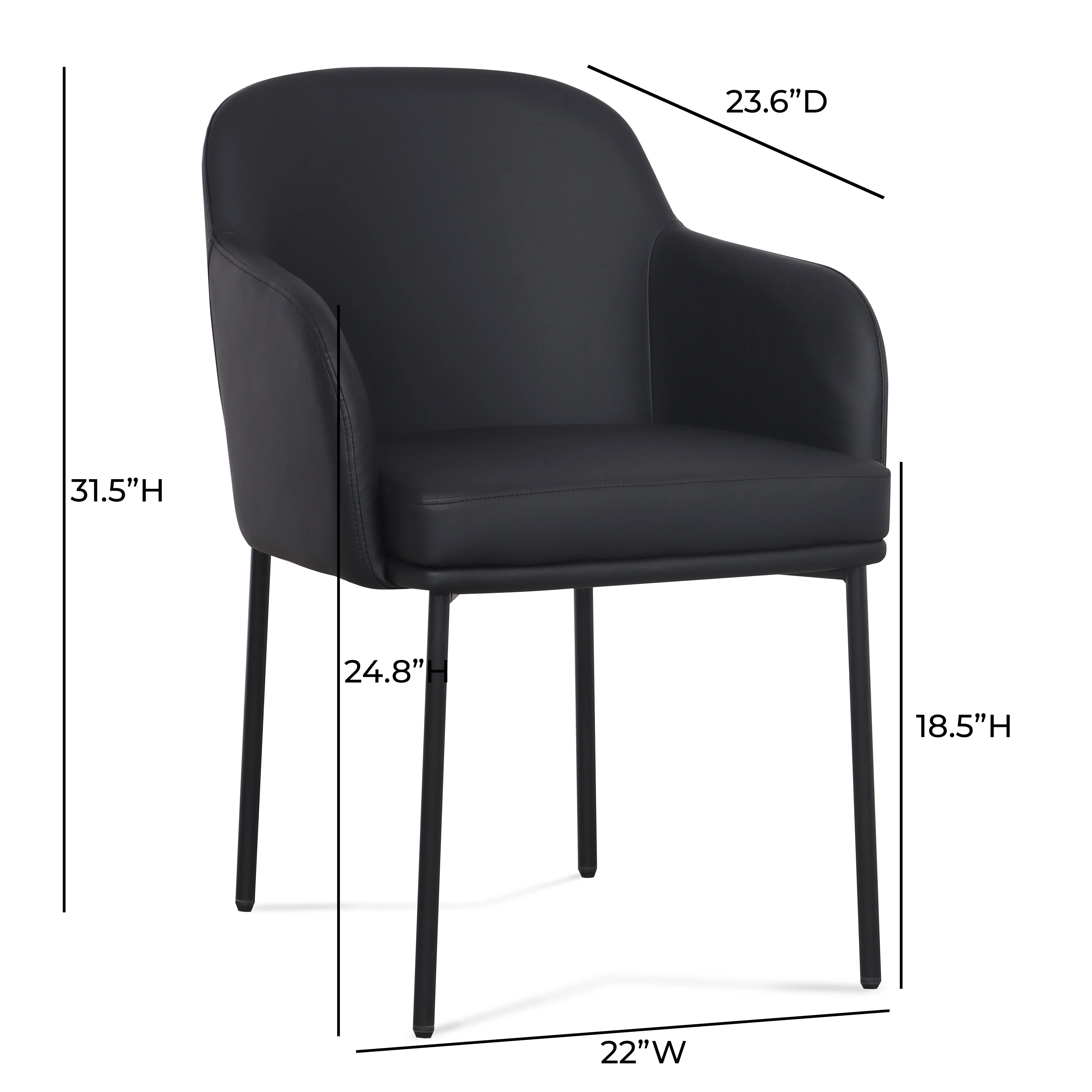 Sydney Performance Vegan Leather Armchair - Set of 2 - Image 7