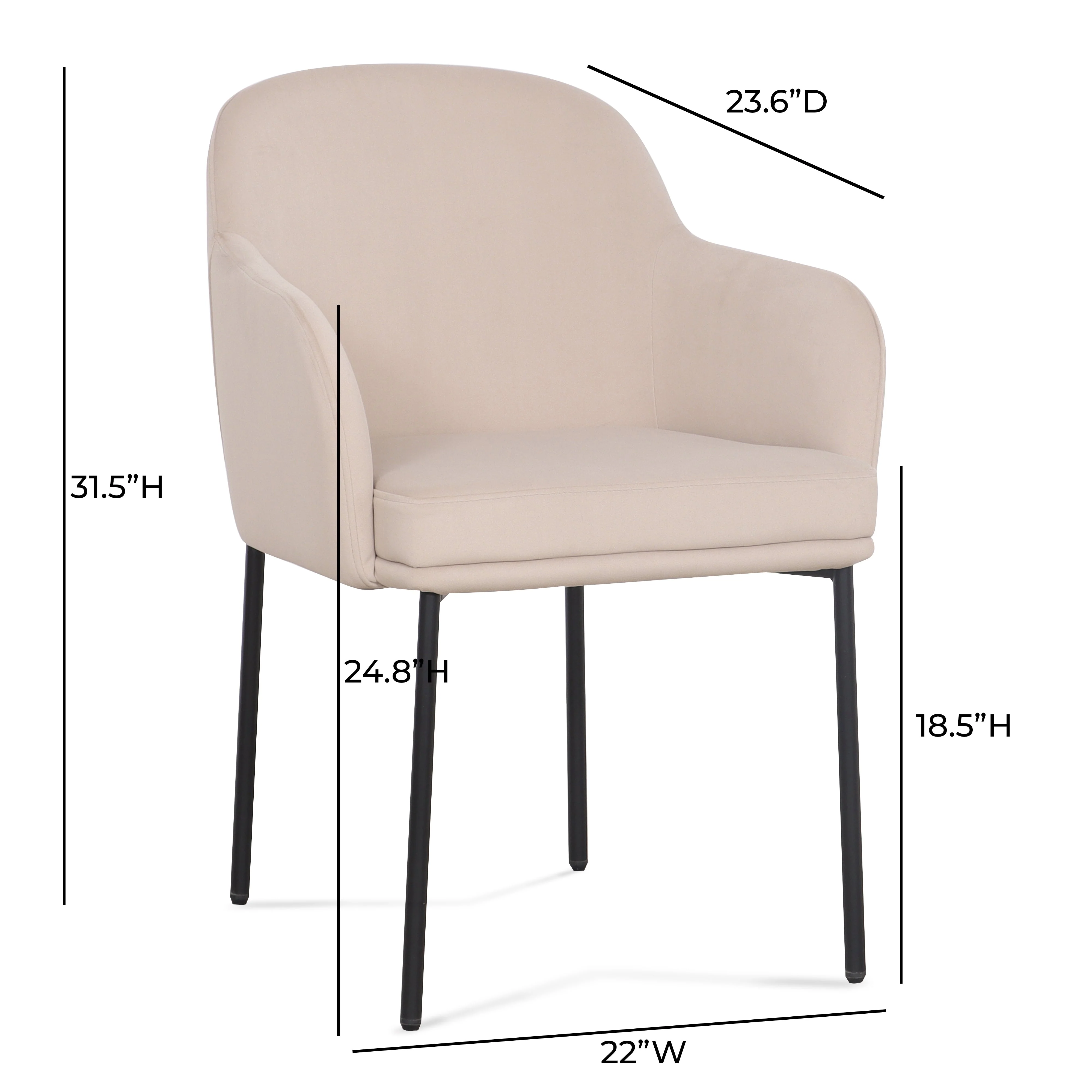 Sydney Performance Velvet Armchair - Set of 2 - Image 14