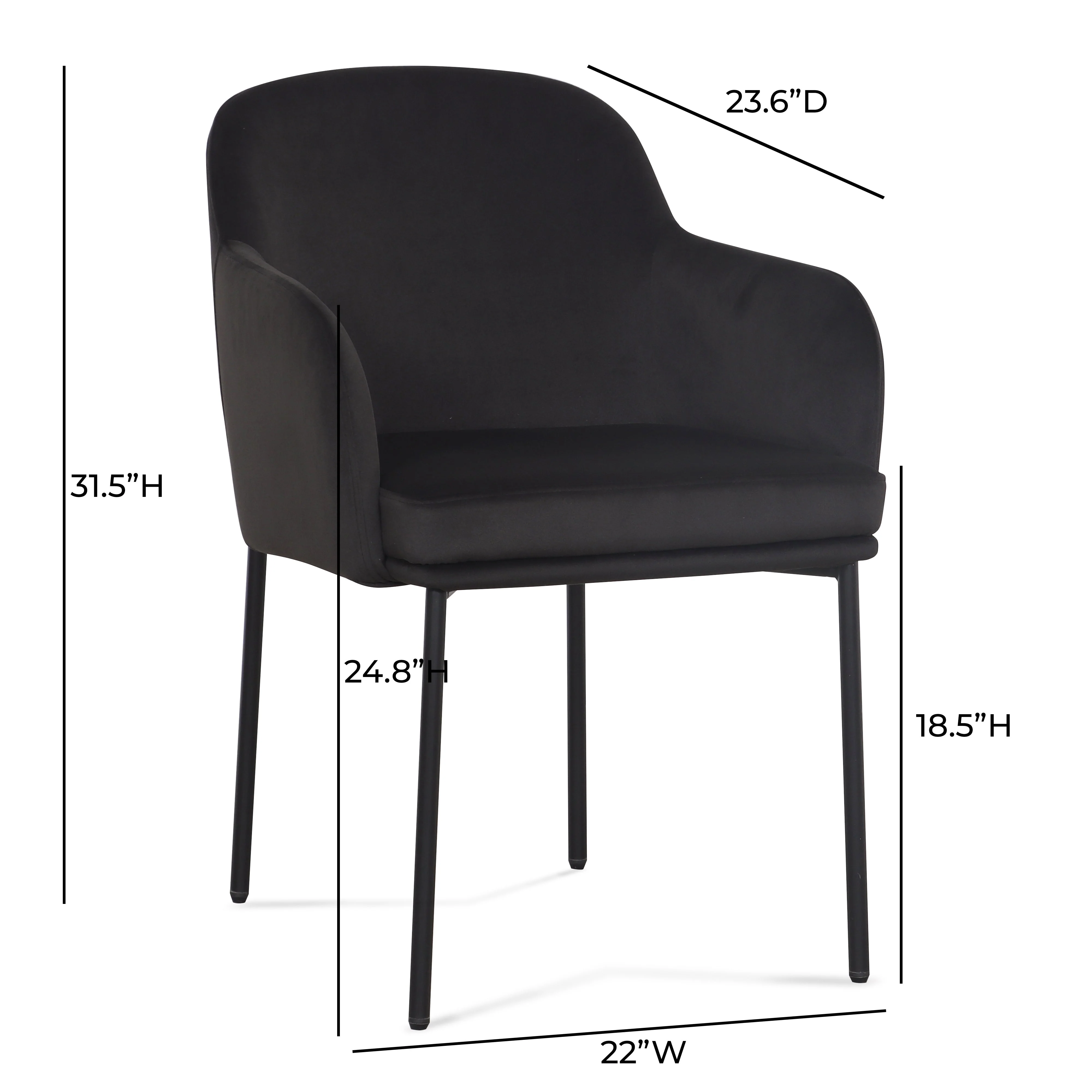 Sydney Performance Velvet Armchair - Set of 2 - Image 7