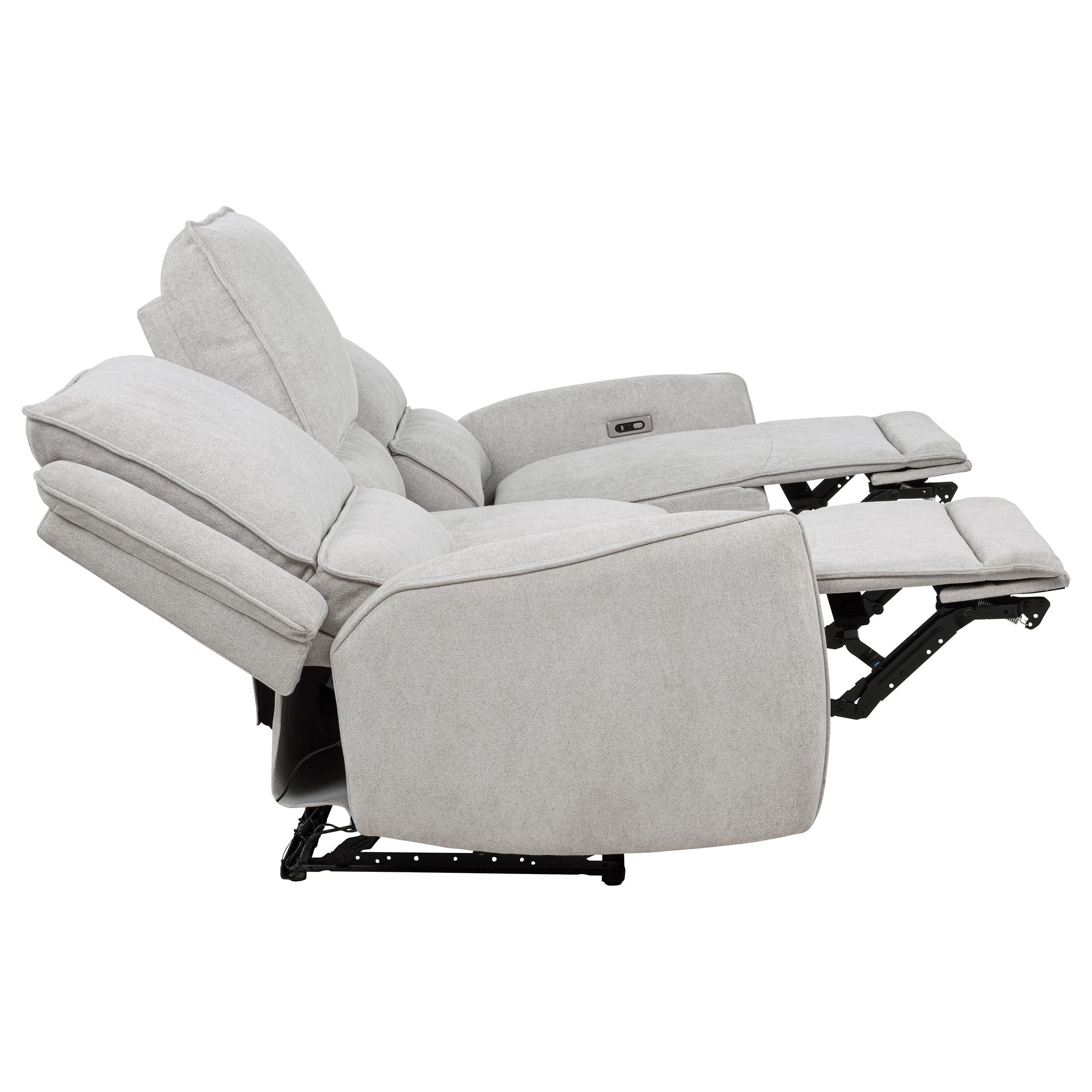 Sylmar Chenille Upholstered Power Reclining Sofa Dove Grey - Image 10