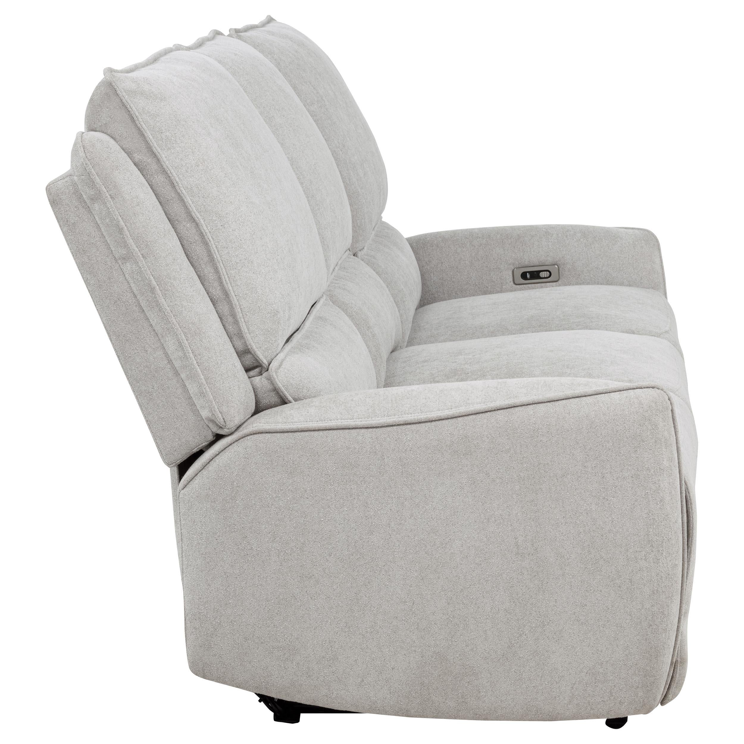 Sylmar Chenille Upholstered Power Reclining Sofa Dove Grey - Image 8