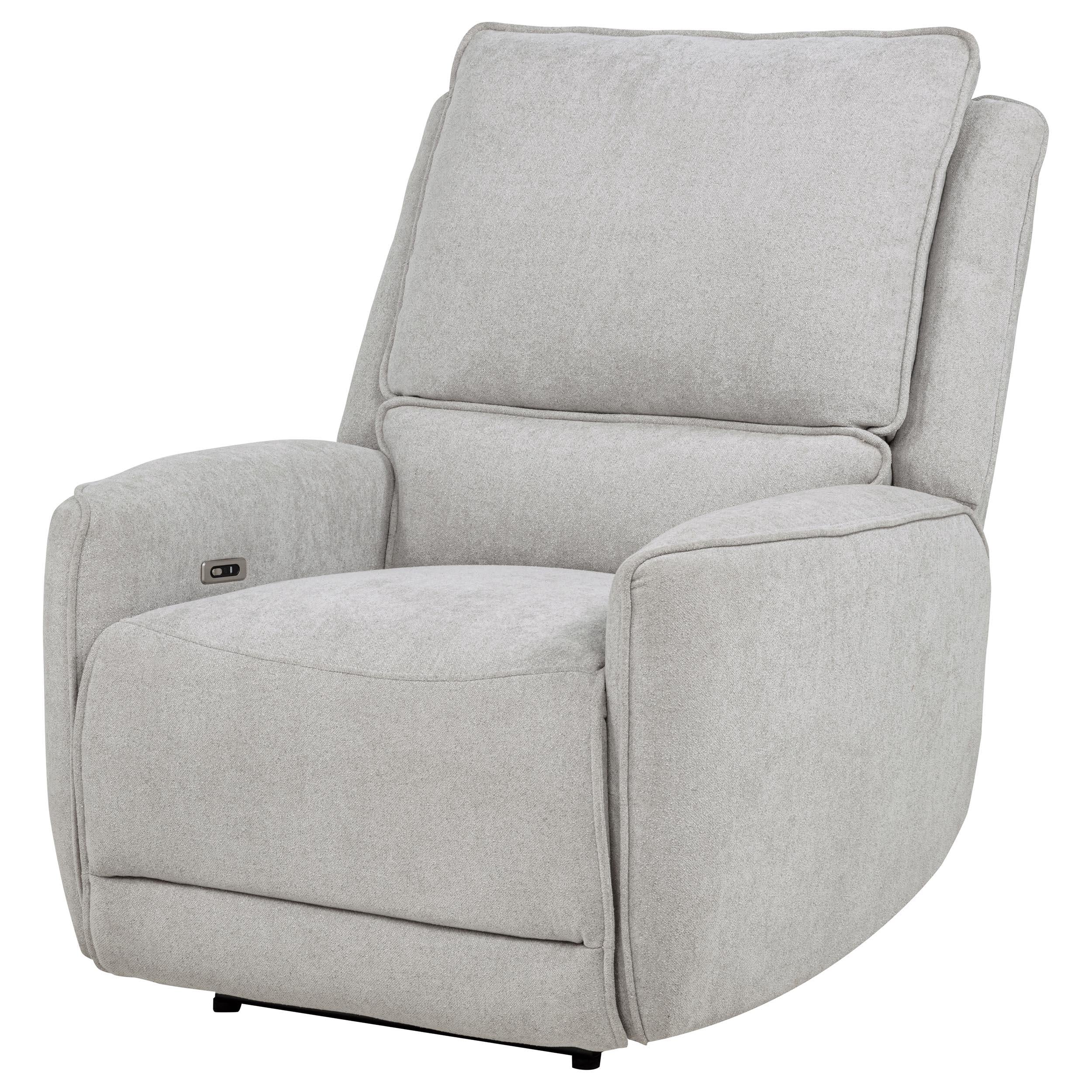 Sylmar Dove Gray Chenille Upholstered Power Recliner - Image 3