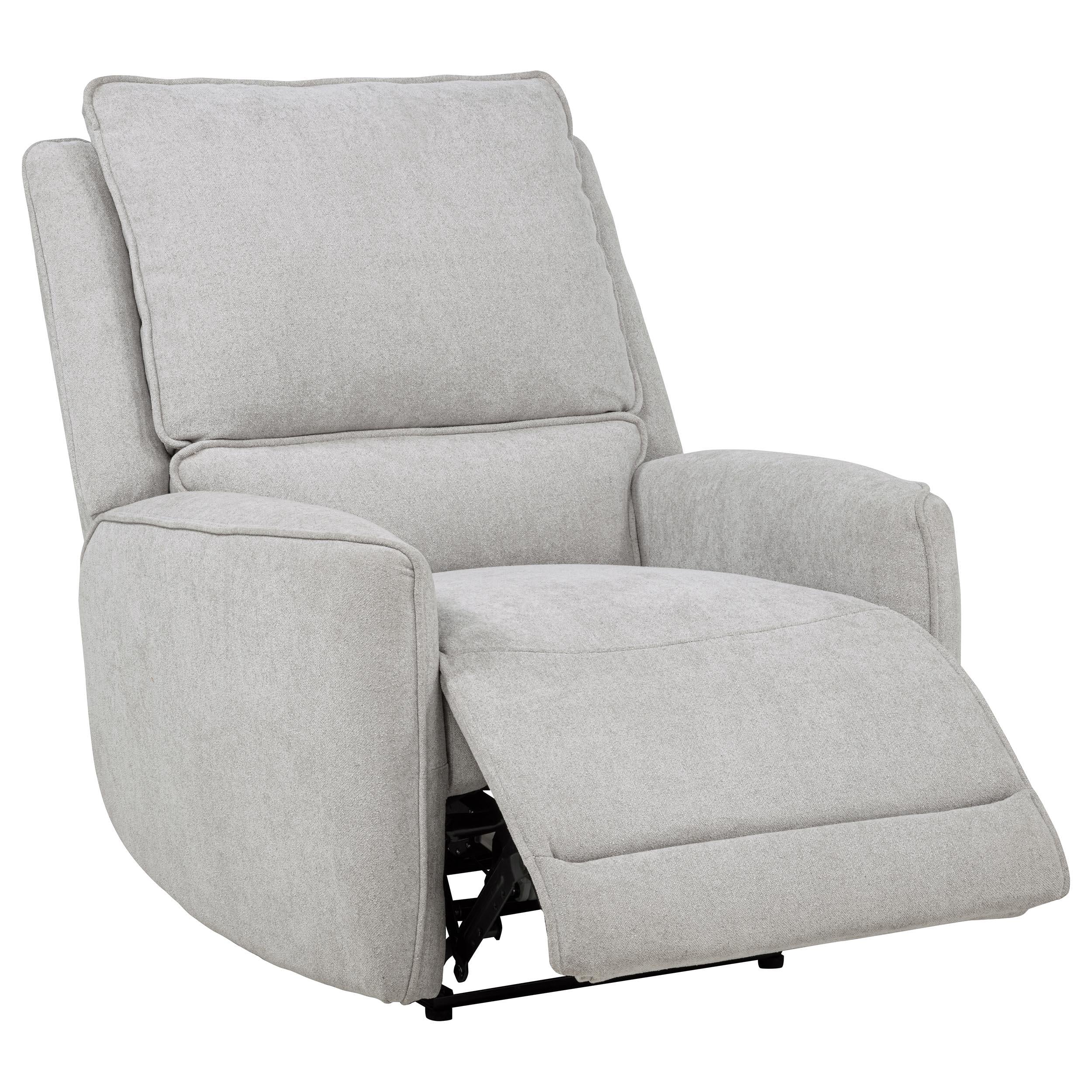 Sylmar Dove Gray Chenille Upholstered Power Recliner - Image 4
