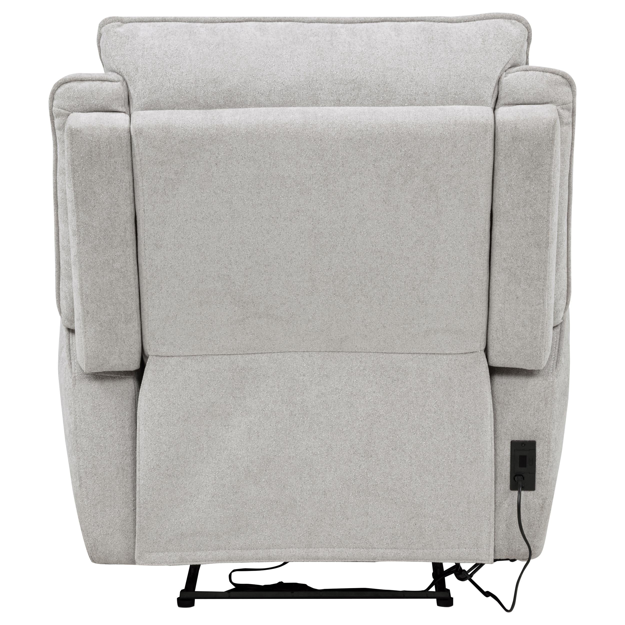 Sylmar Dove Gray Chenille Upholstered Power Recliner - Image 7