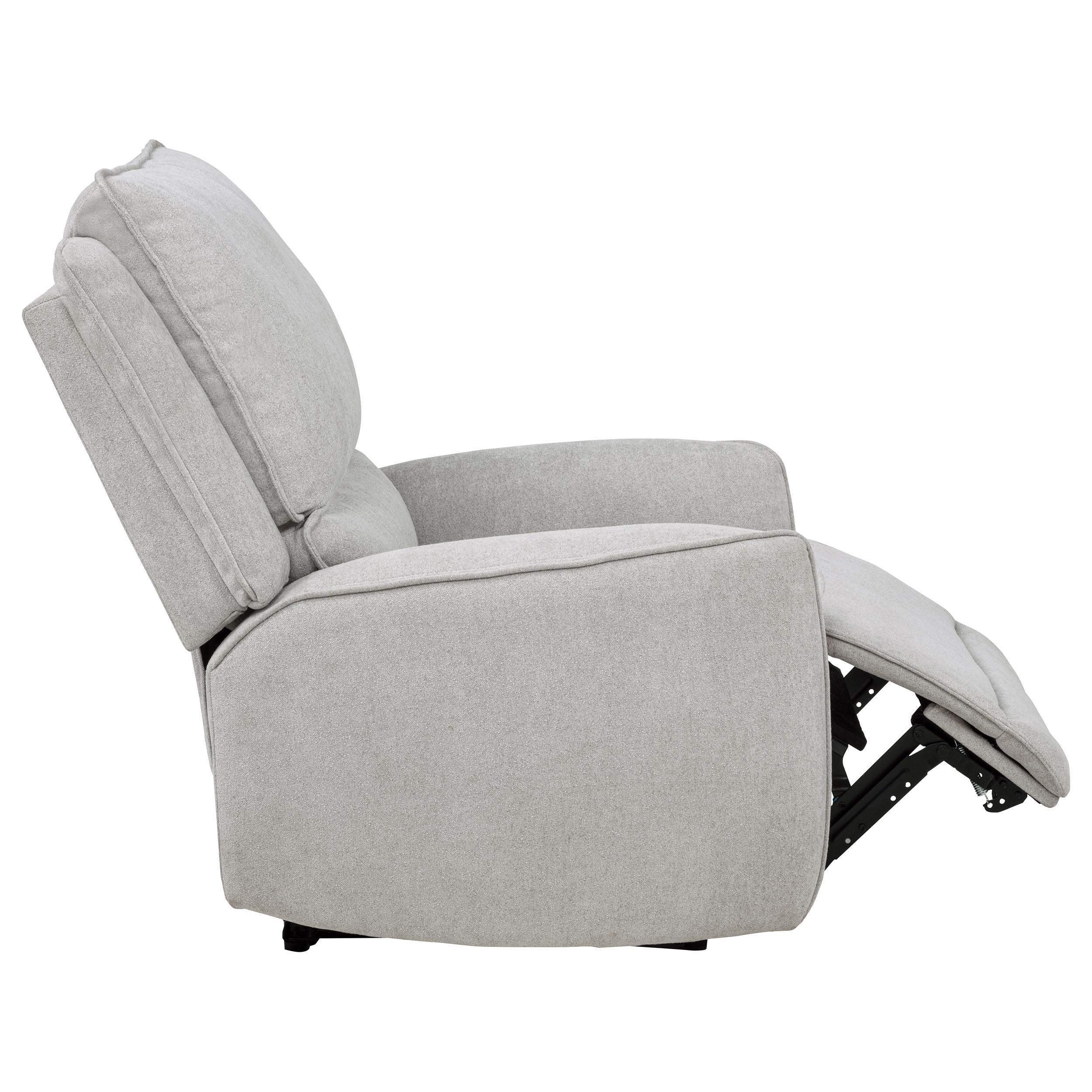 Sylmar Dove Gray Chenille Upholstered Power Recliner - Image 9