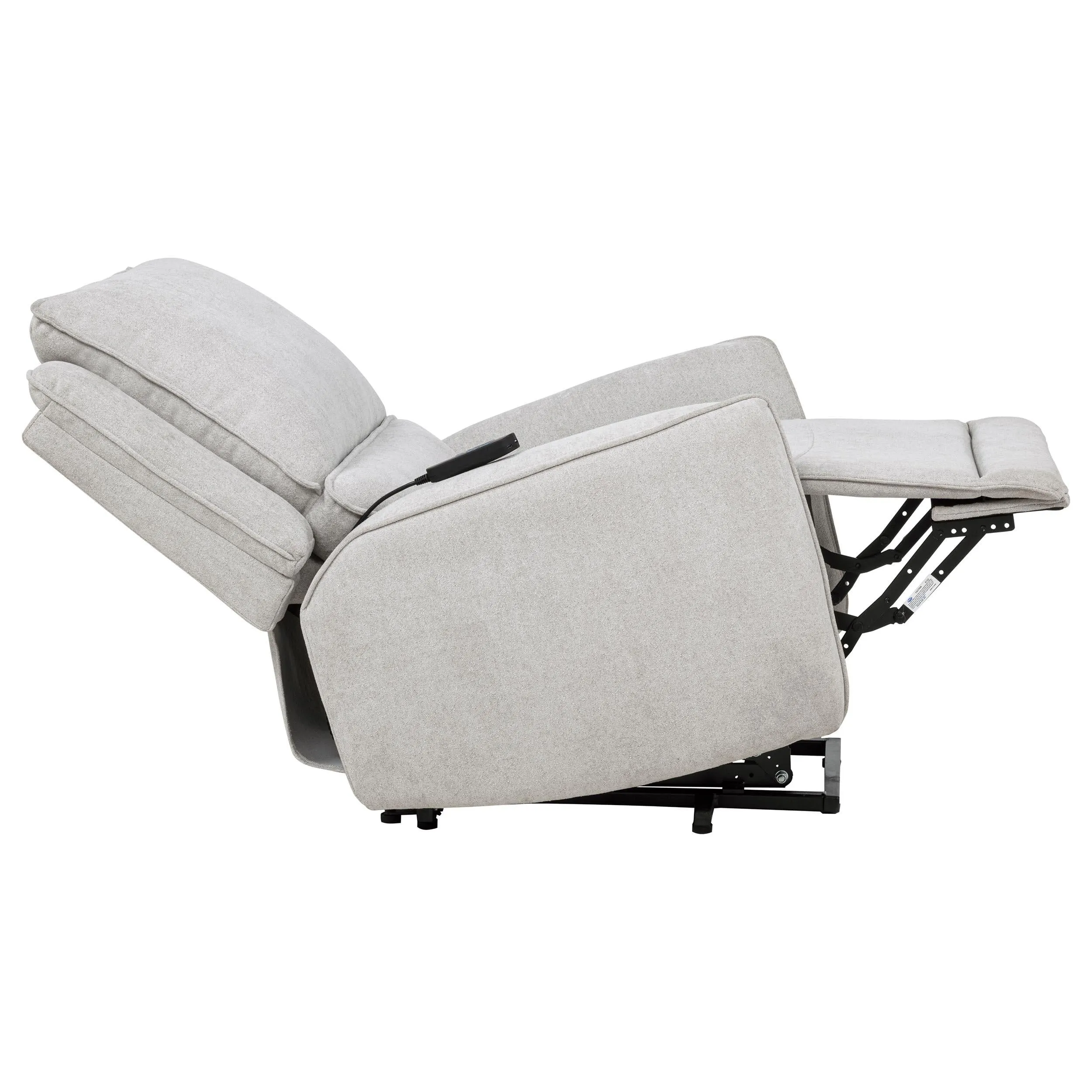 Sylmar Gray Chenille Upholstered Dual Power Lift Recliner - Image 10
