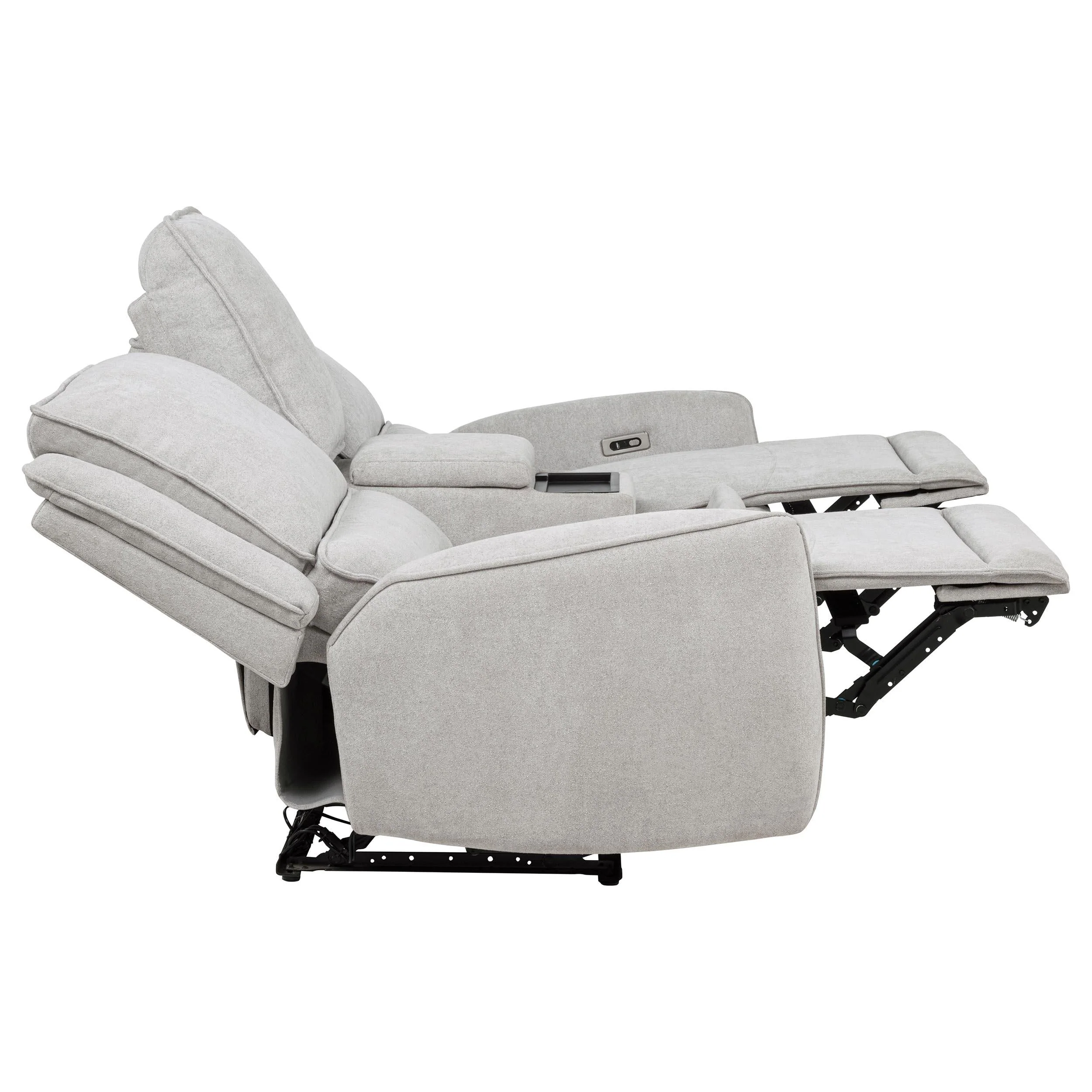Sylmar Gray Chenille Upholstered Power Reclining Loveseat - Image 10