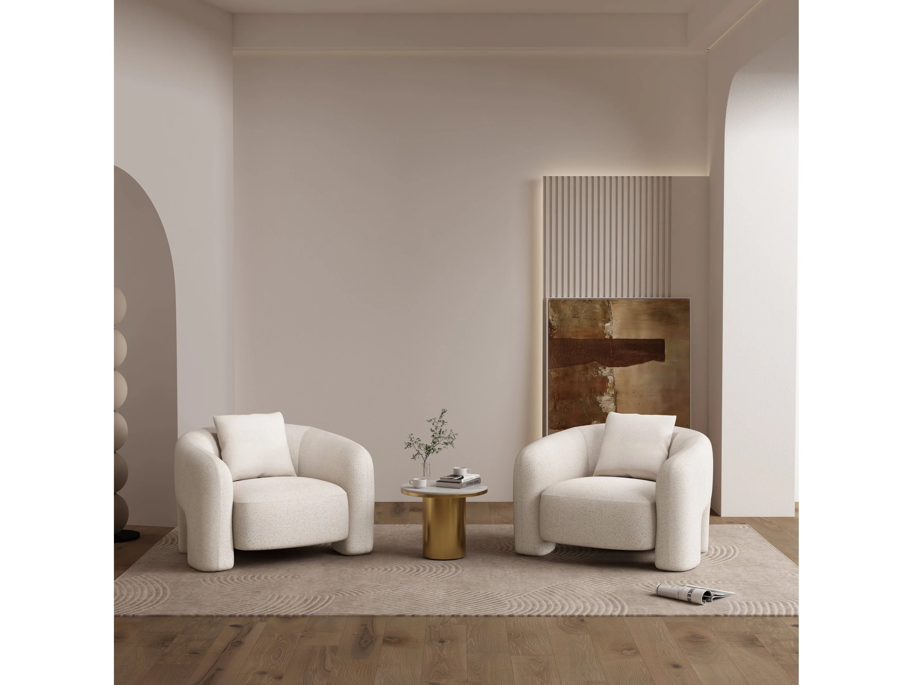Sylvia Accent Chair in Angora (set of 2)