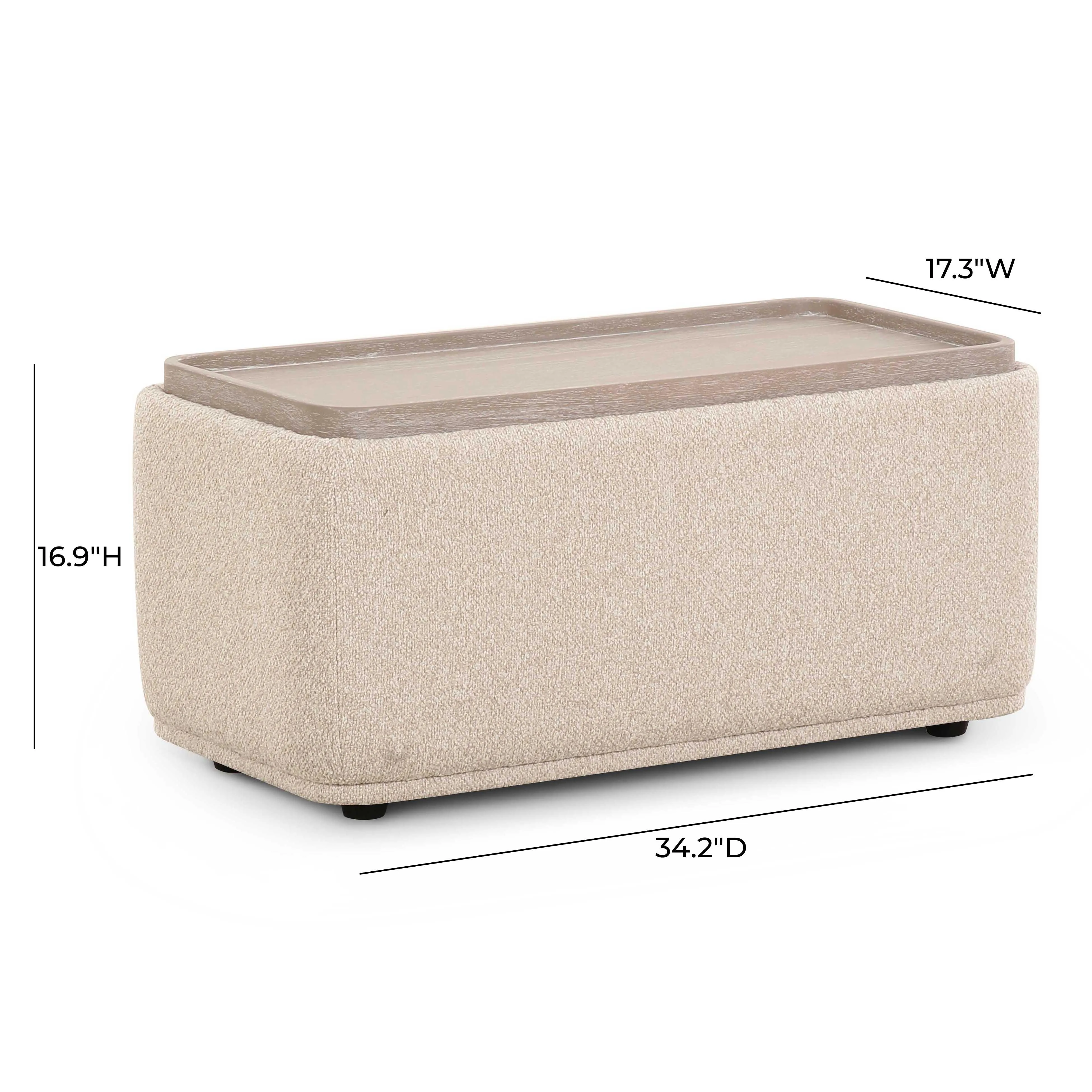 Sylvie Cream Boucle Ottoman Table - Image 4