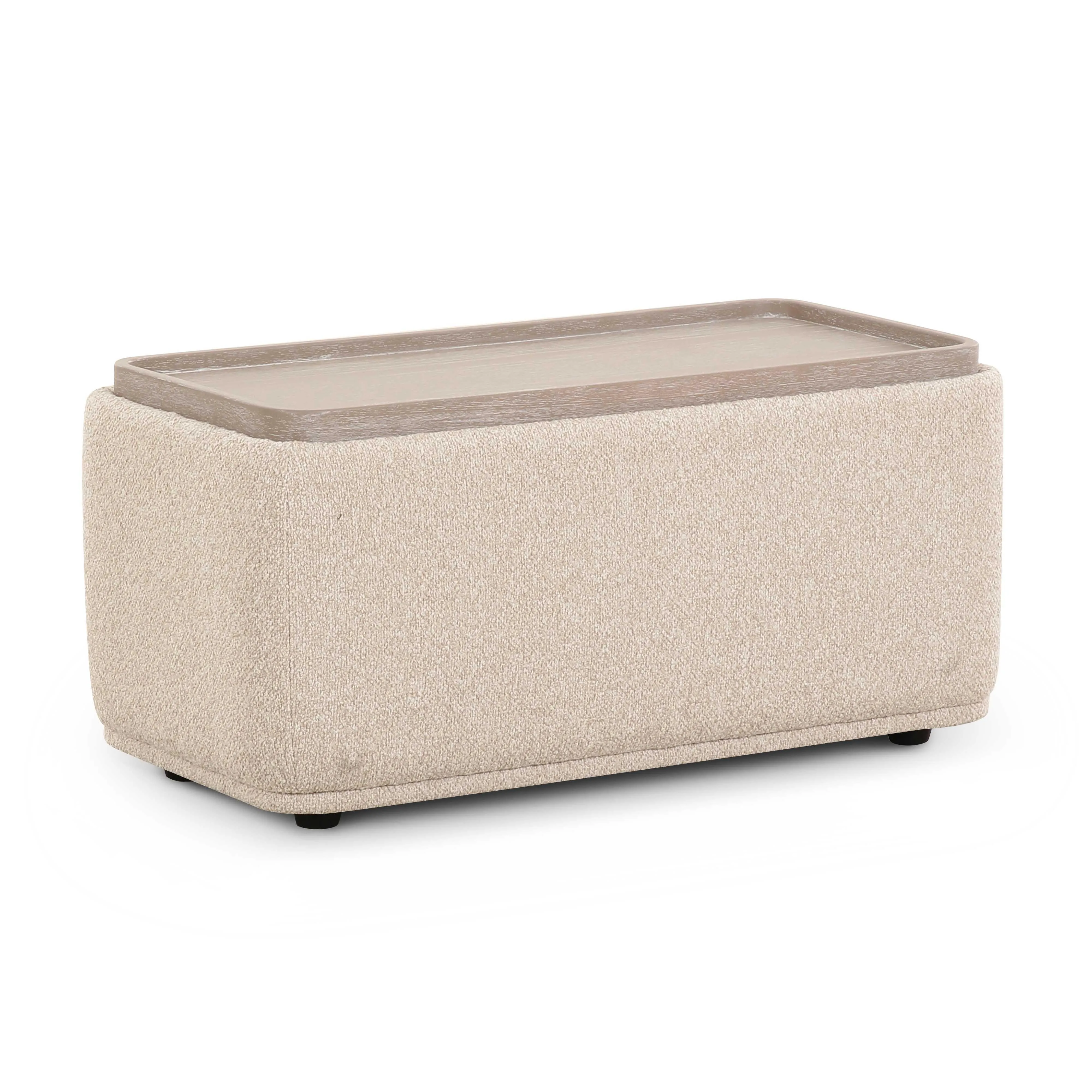 Sylvie Cream Boucle Ottoman Table - Image 6