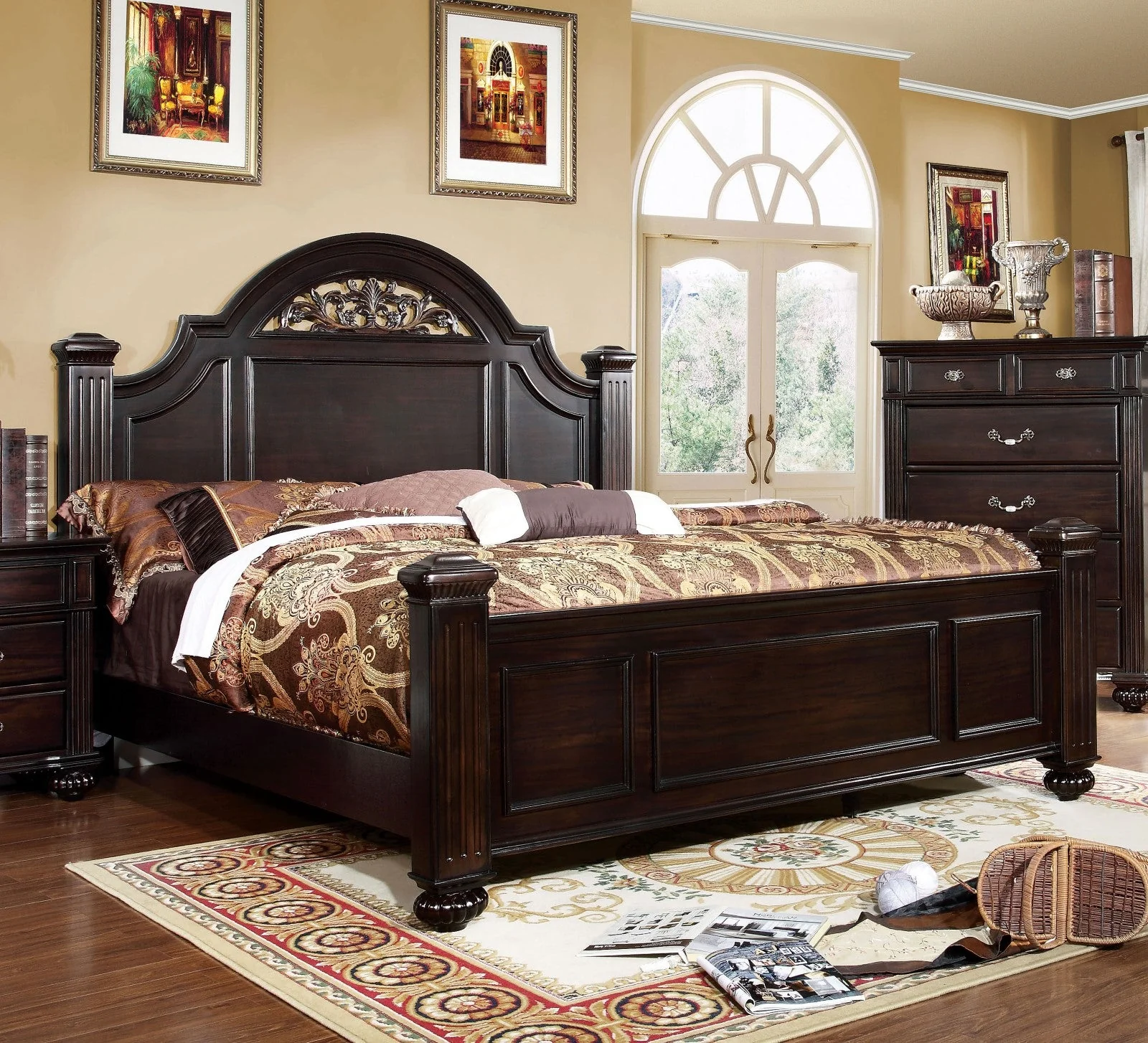 Syracuse Dark Walnut 5-Piece Queen Bedroom Set - Image 2