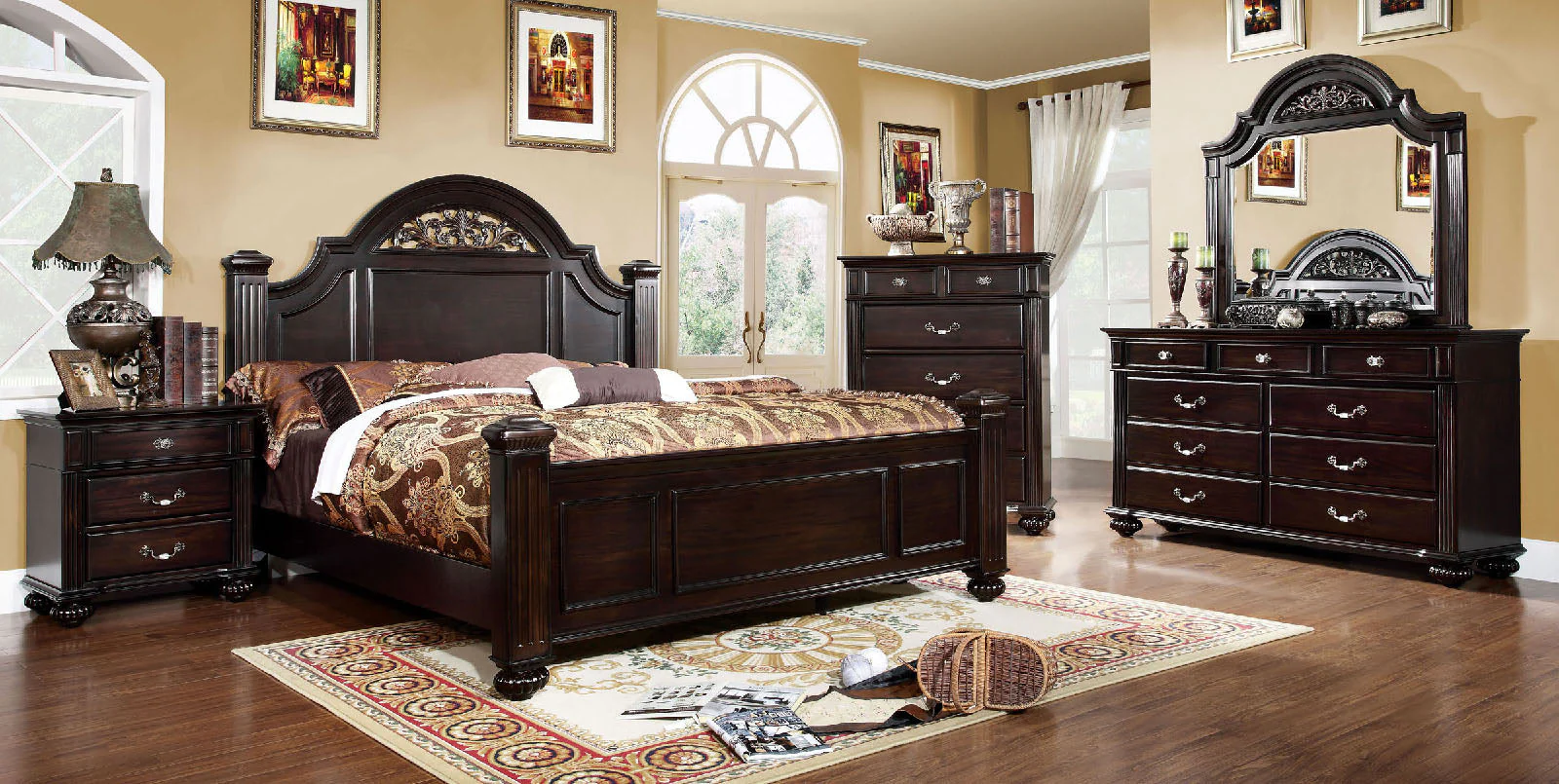 Syracuse Dark Walnut Queen Bed - Image 2