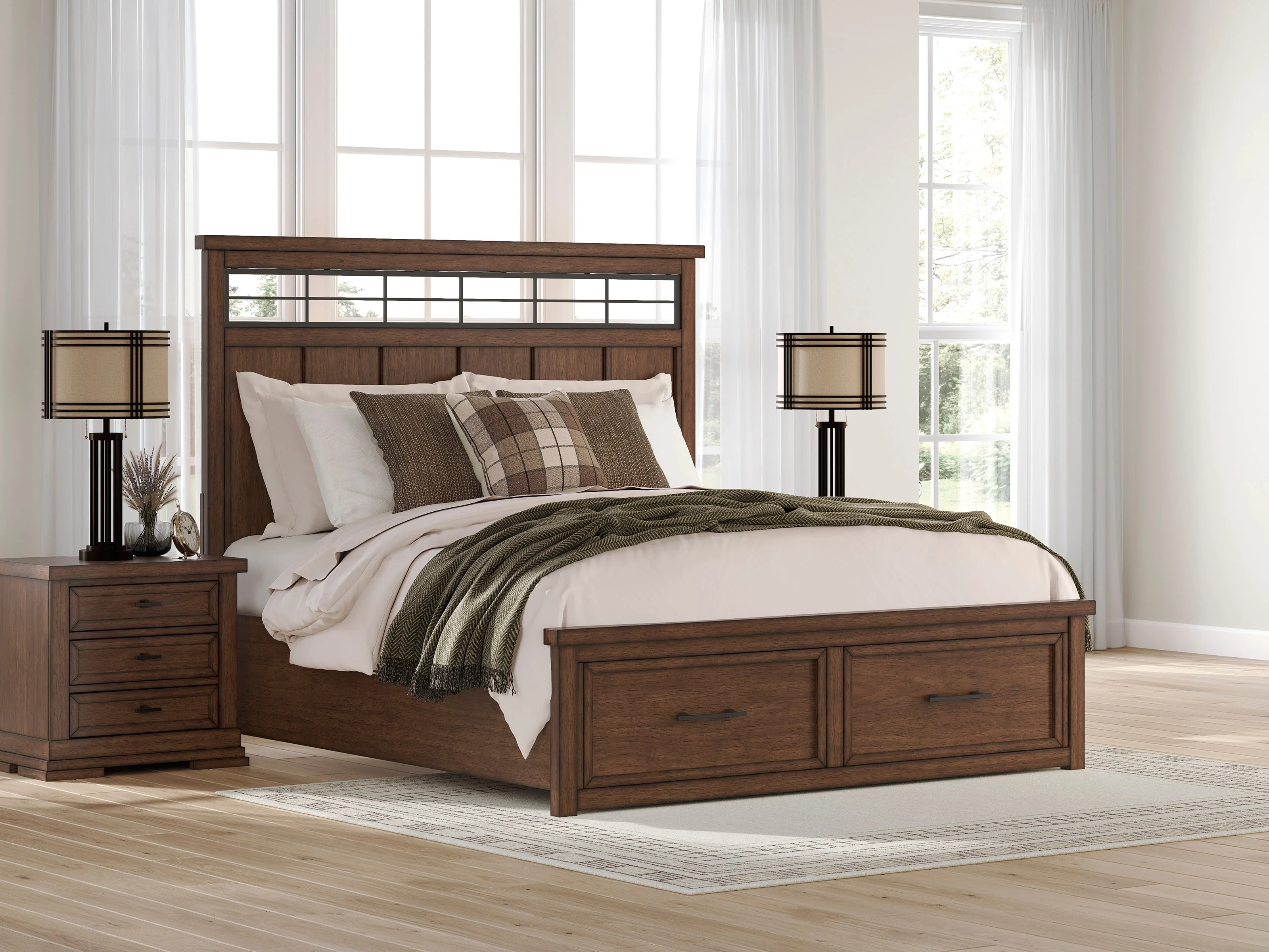 Taffenbrook Medium Brown King Storage Platform Bed - Image 10